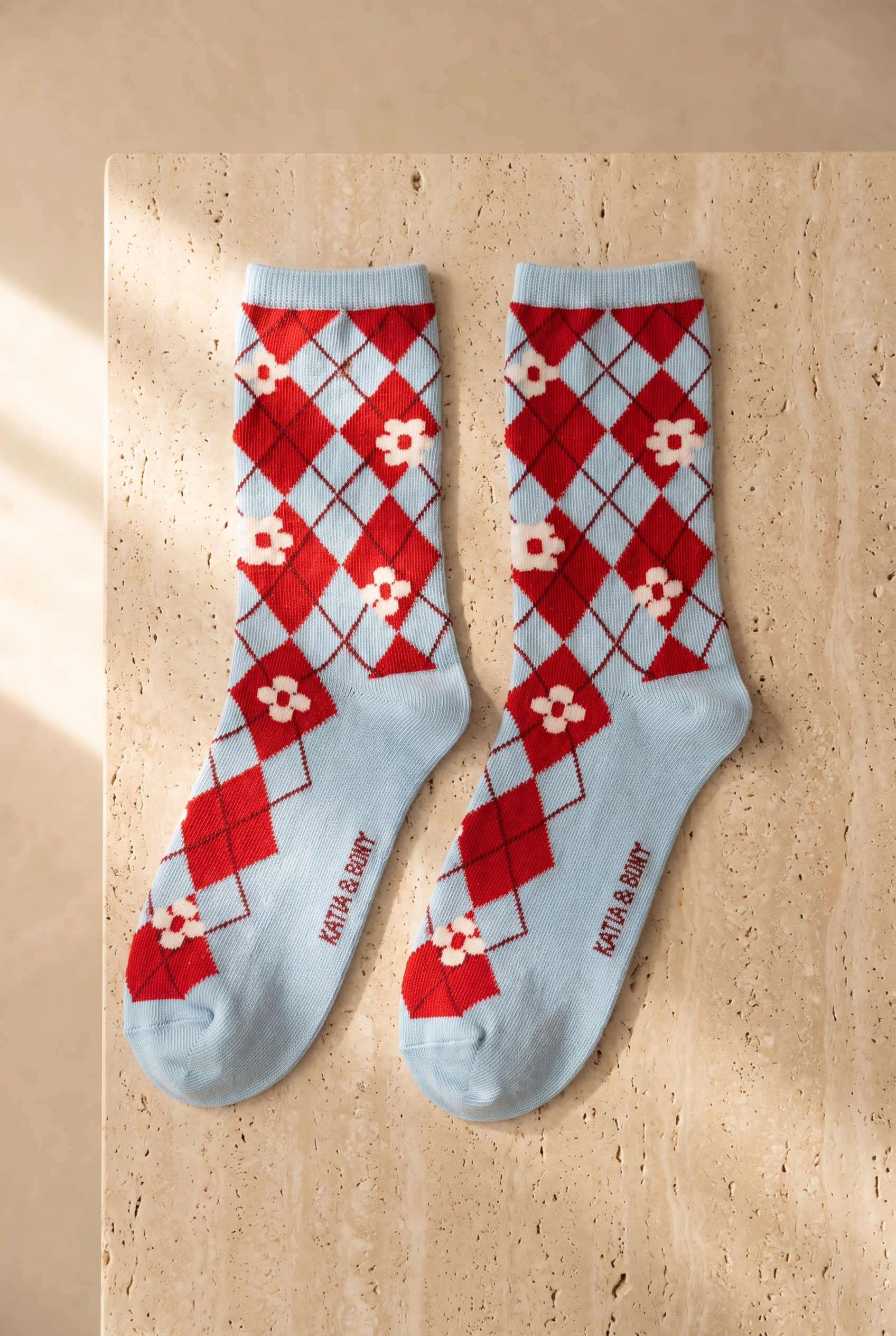 Plaıd Floral Women's Socks Socks Blue