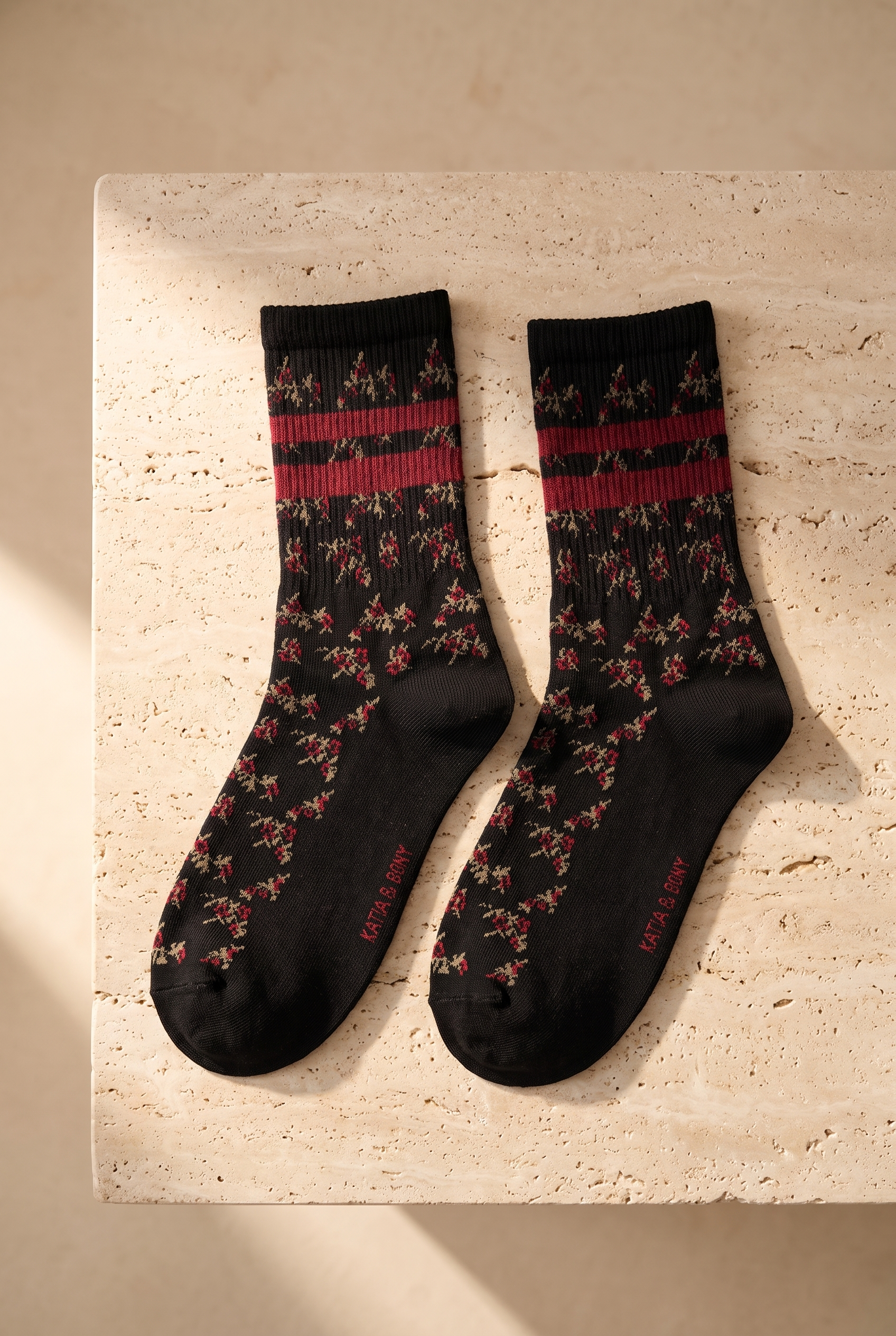 Floral Women's Socks Black