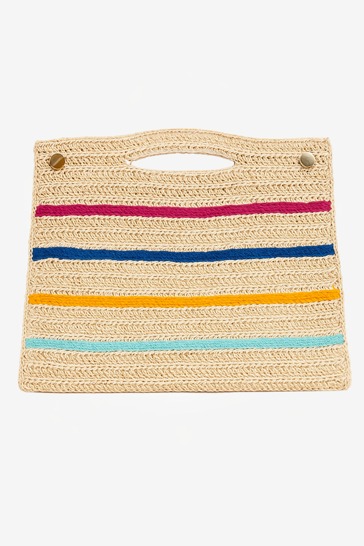 Kadın Çizgi Şeritli Büyük Boy Hasır Çanta