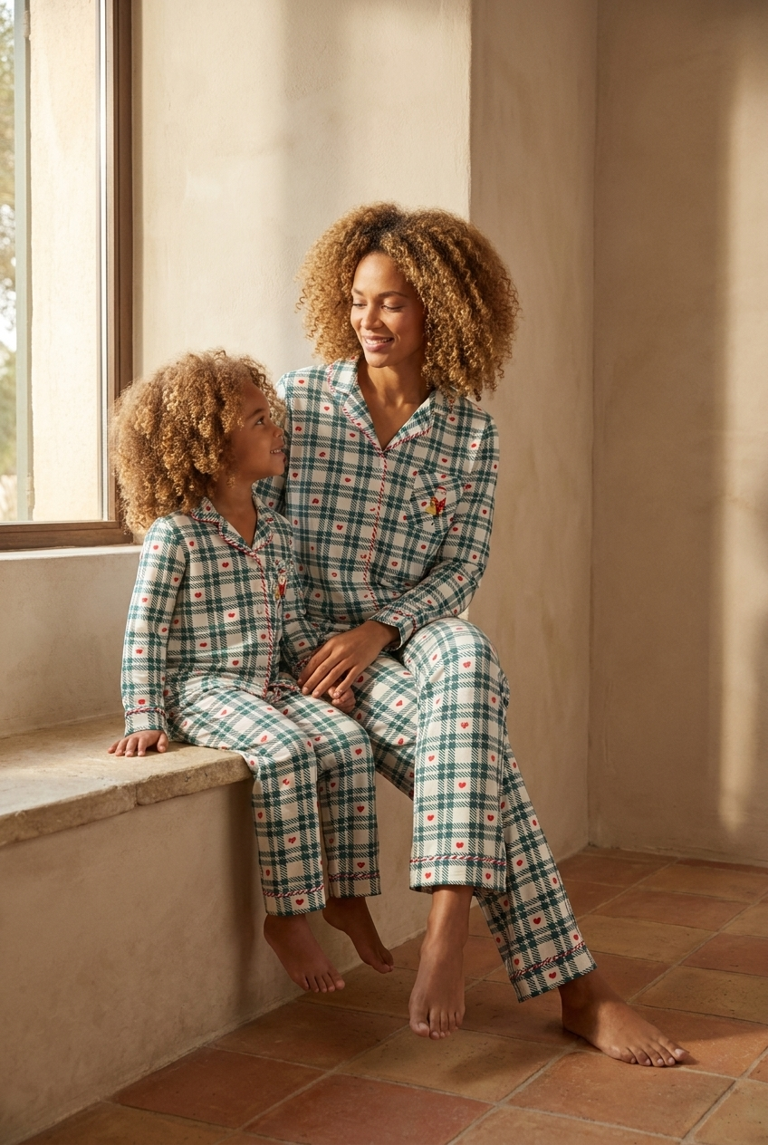 Kadın Dear Santa Pijama Takımı Yeşil