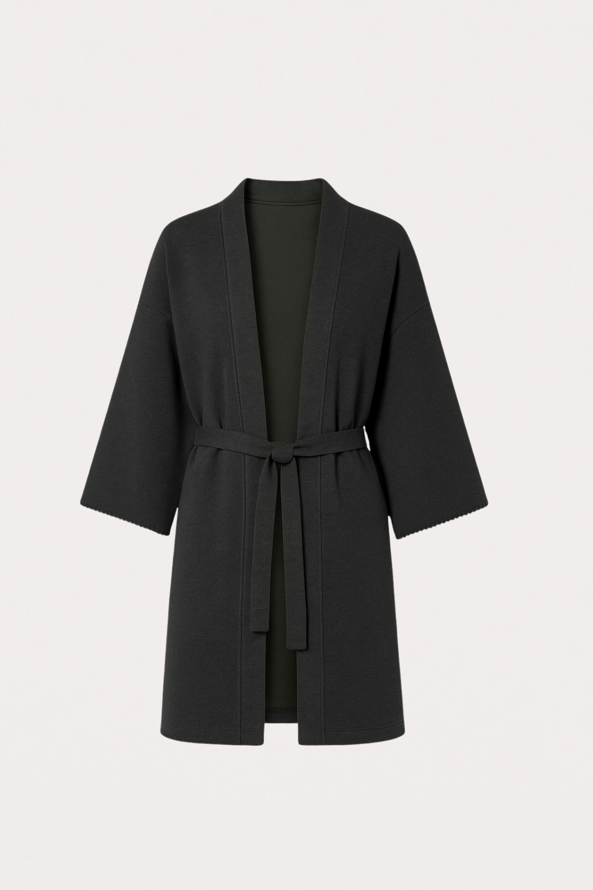 Kadın Düşük Omuzlu Bağlamalı Kimono Antrasit