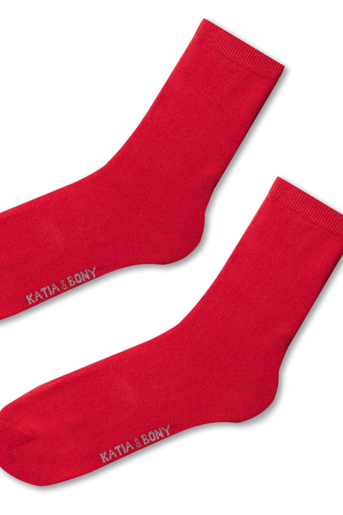 Kadın Family Basic Soket Çorap Kırmızı