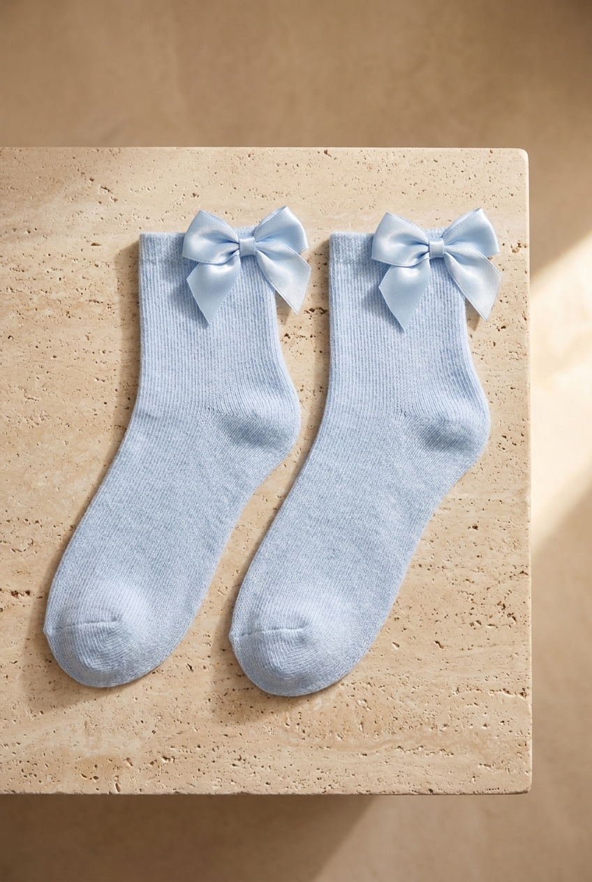 Women's Bow-Detail Modal Socket Socks Blue