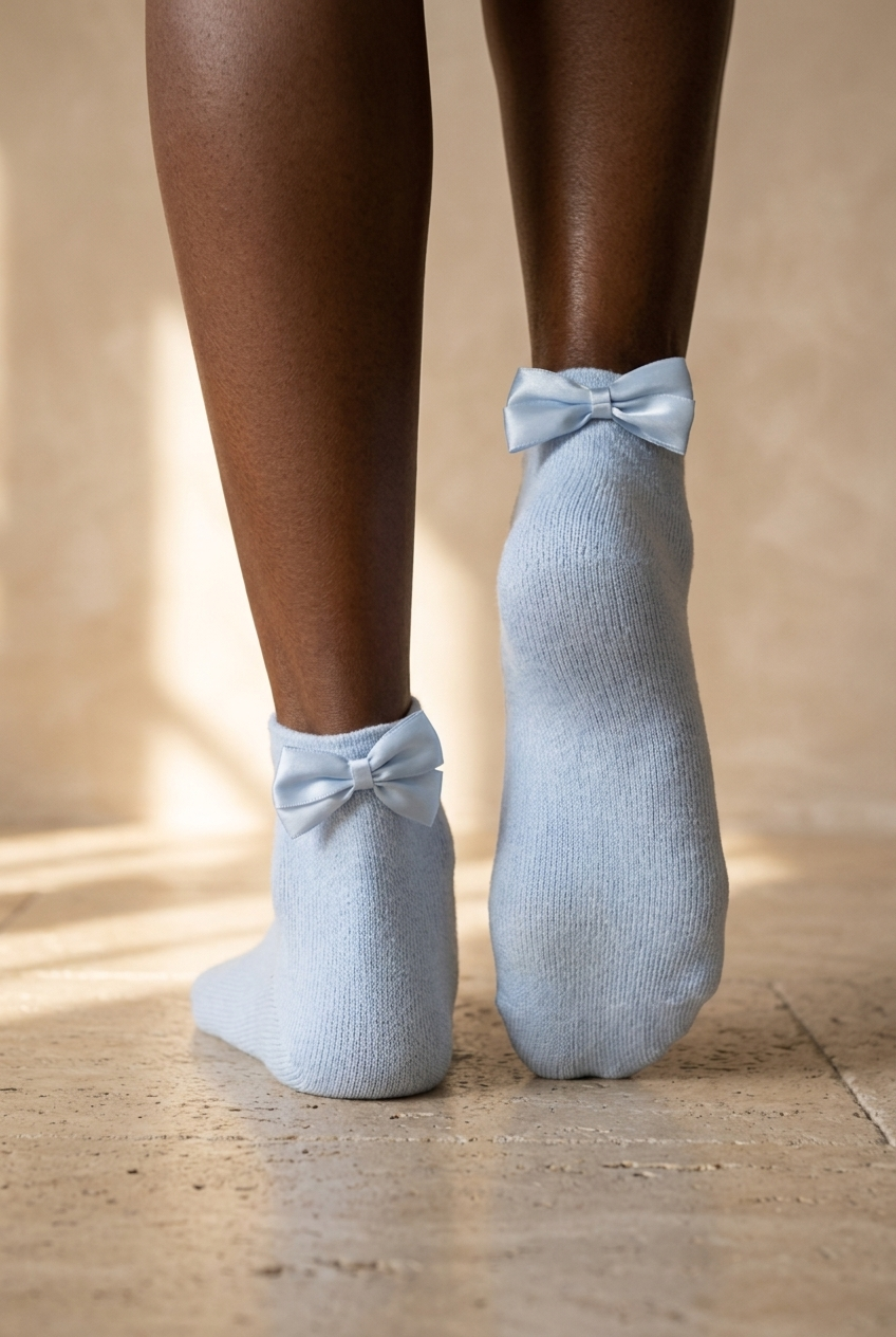 Women's Bow-Detail Modal Socket Socks Blue