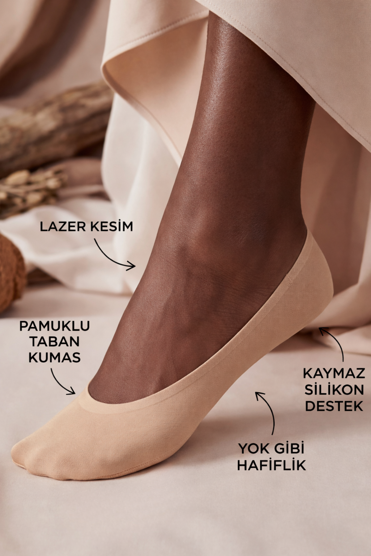 Kadın Görünmez Babet Çorap Ten