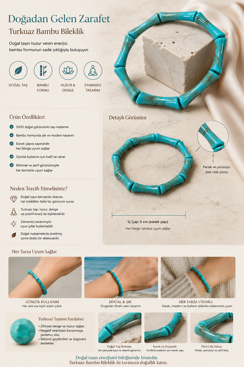 Women's Bone Turquoise Bracelet