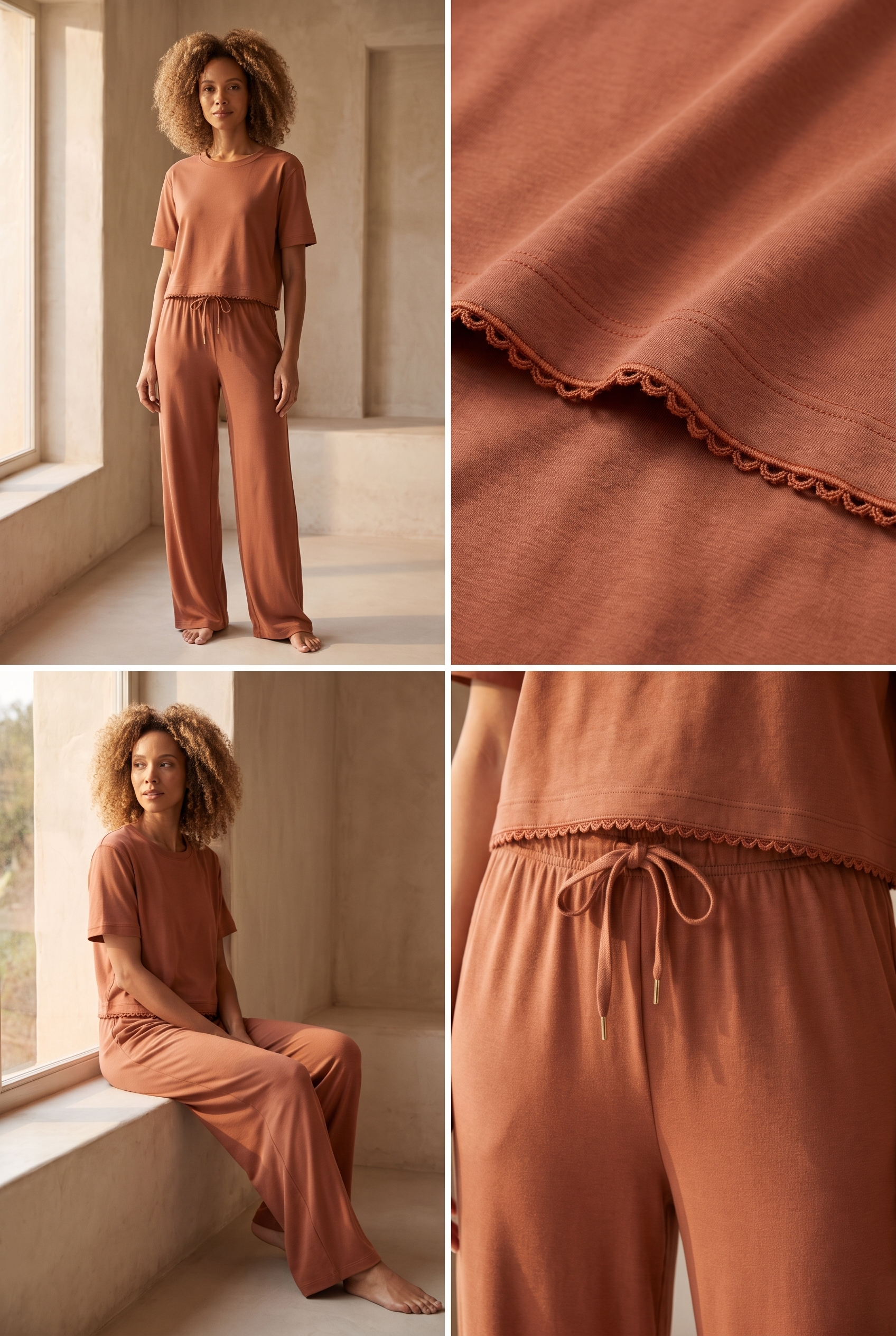 22511W3005 LOUNGEWEAR KADIN CROP MOKA