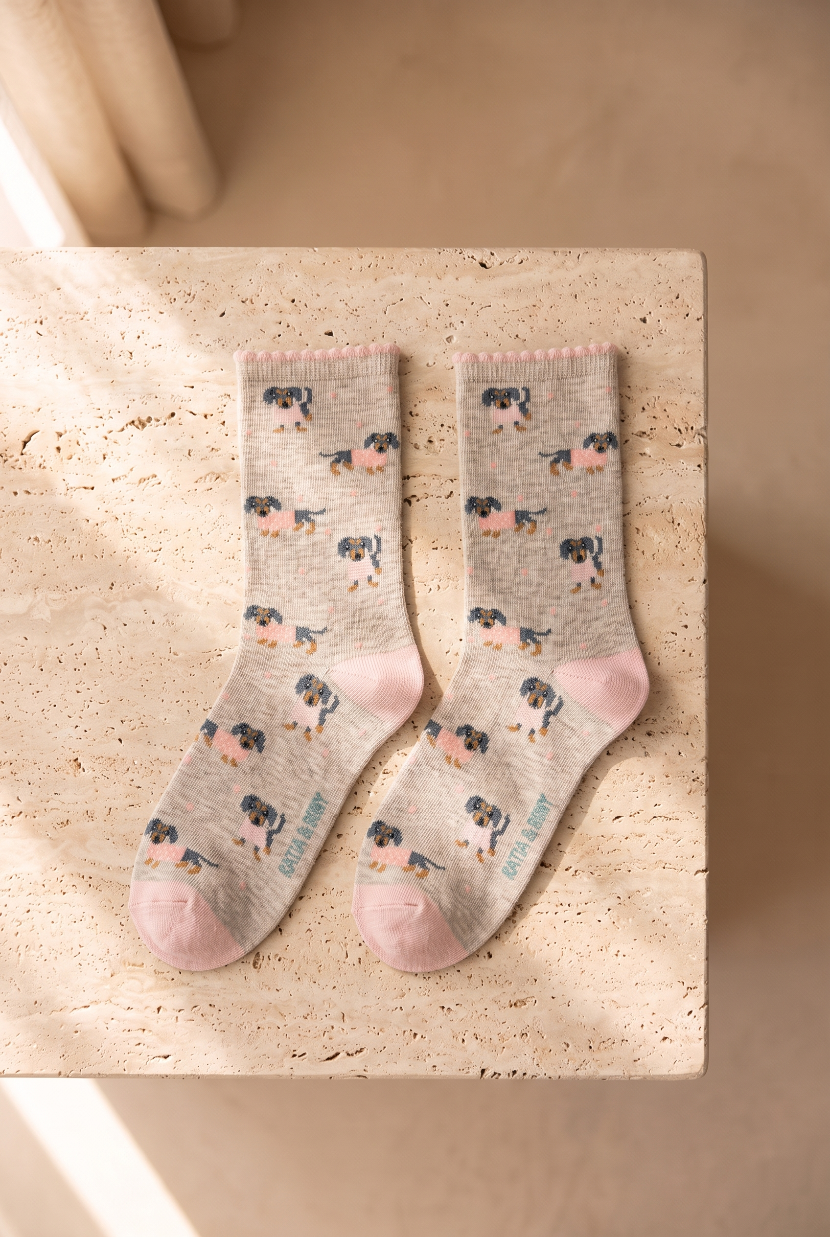 Women's Dog Patterned 3-Piece Socks