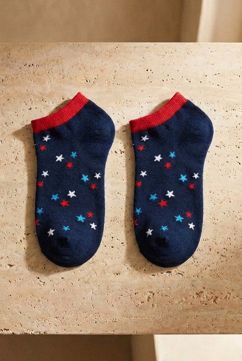 Women's Dog Patterned 7-Piece Booties Socks