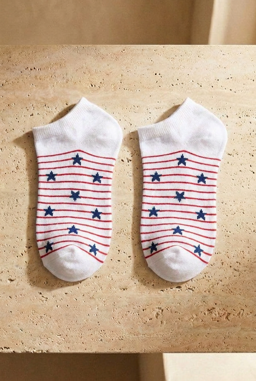 Women's Dog Patterned 7-Piece Booties Socks