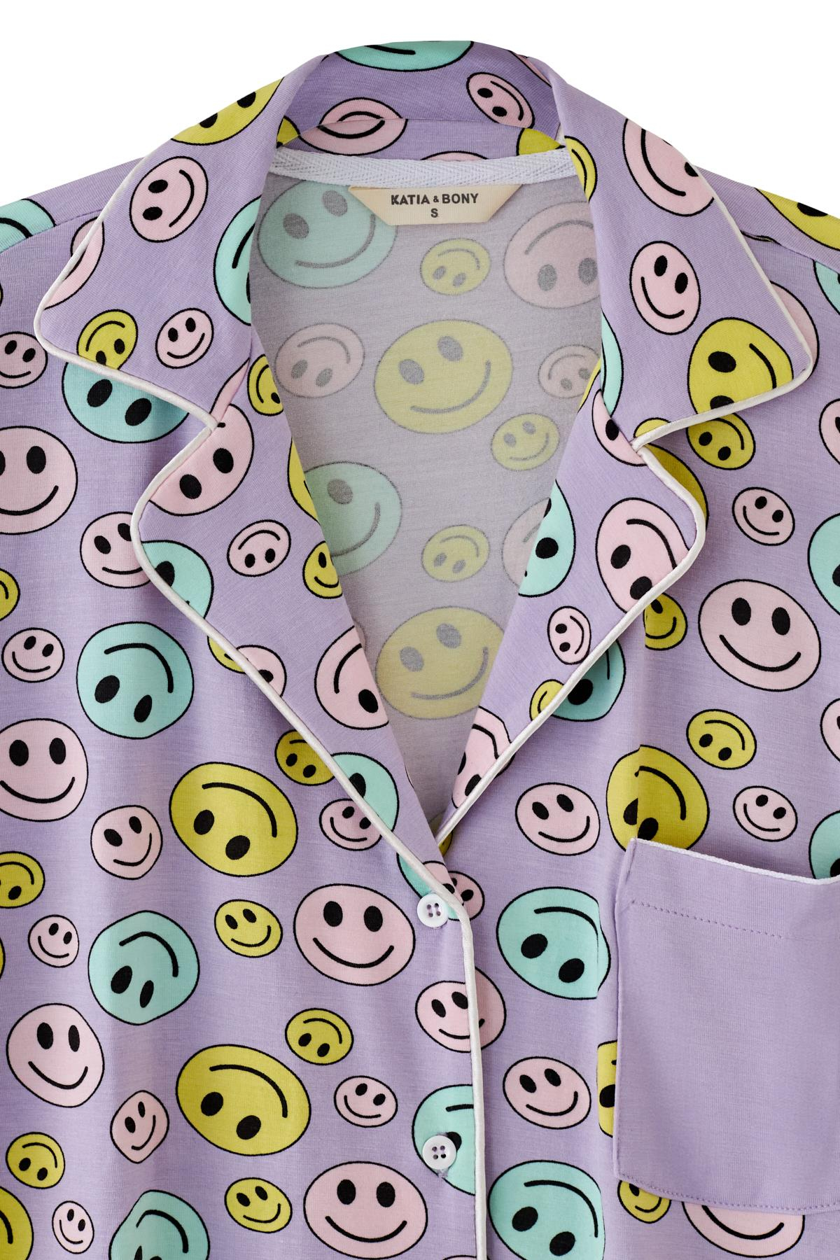 Kadın Lila Renkli Gömlekli Şortlu Pijama Takımı