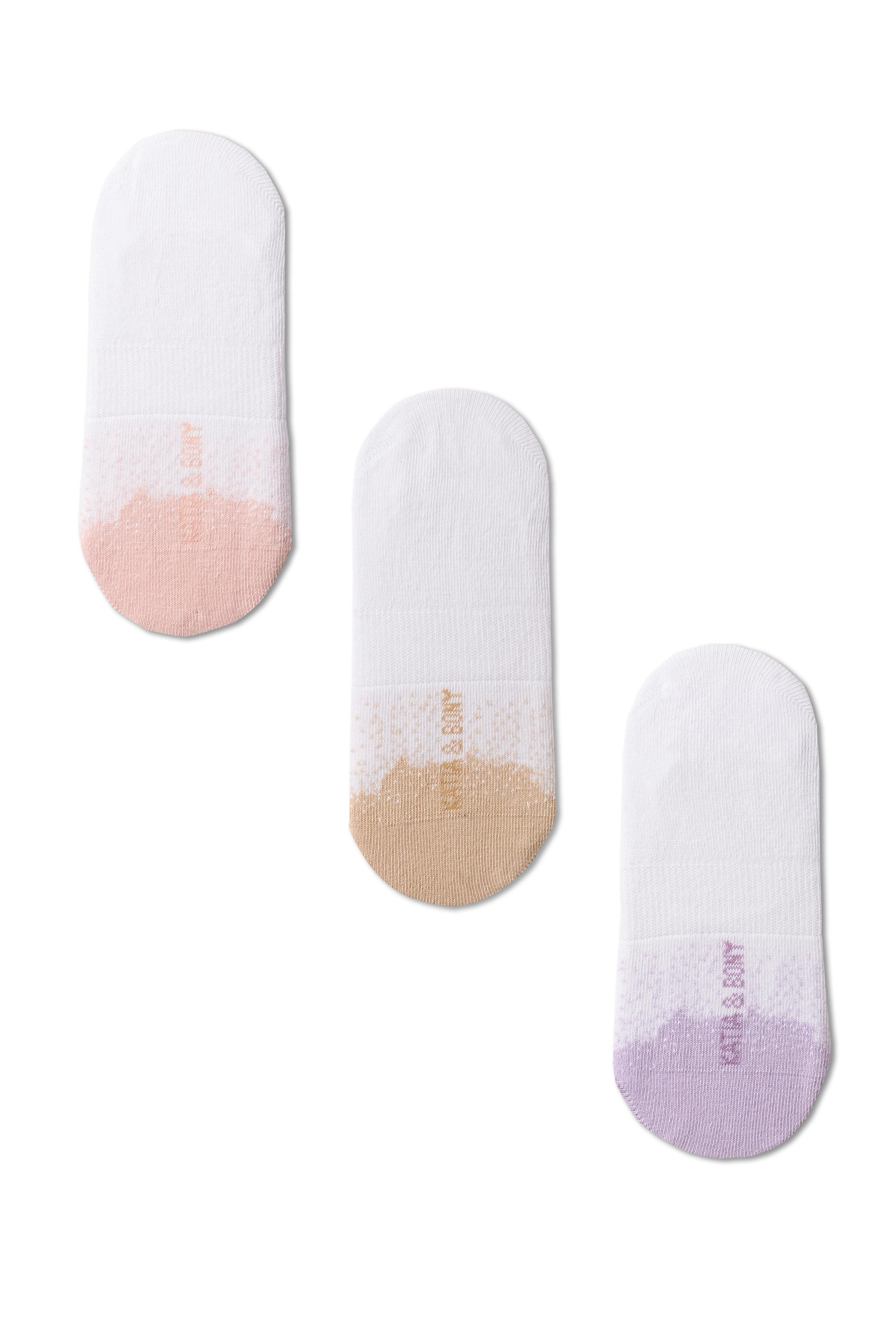 Kadın Önü Renkli Nokta Detaylı 3'lü Babet Çorap