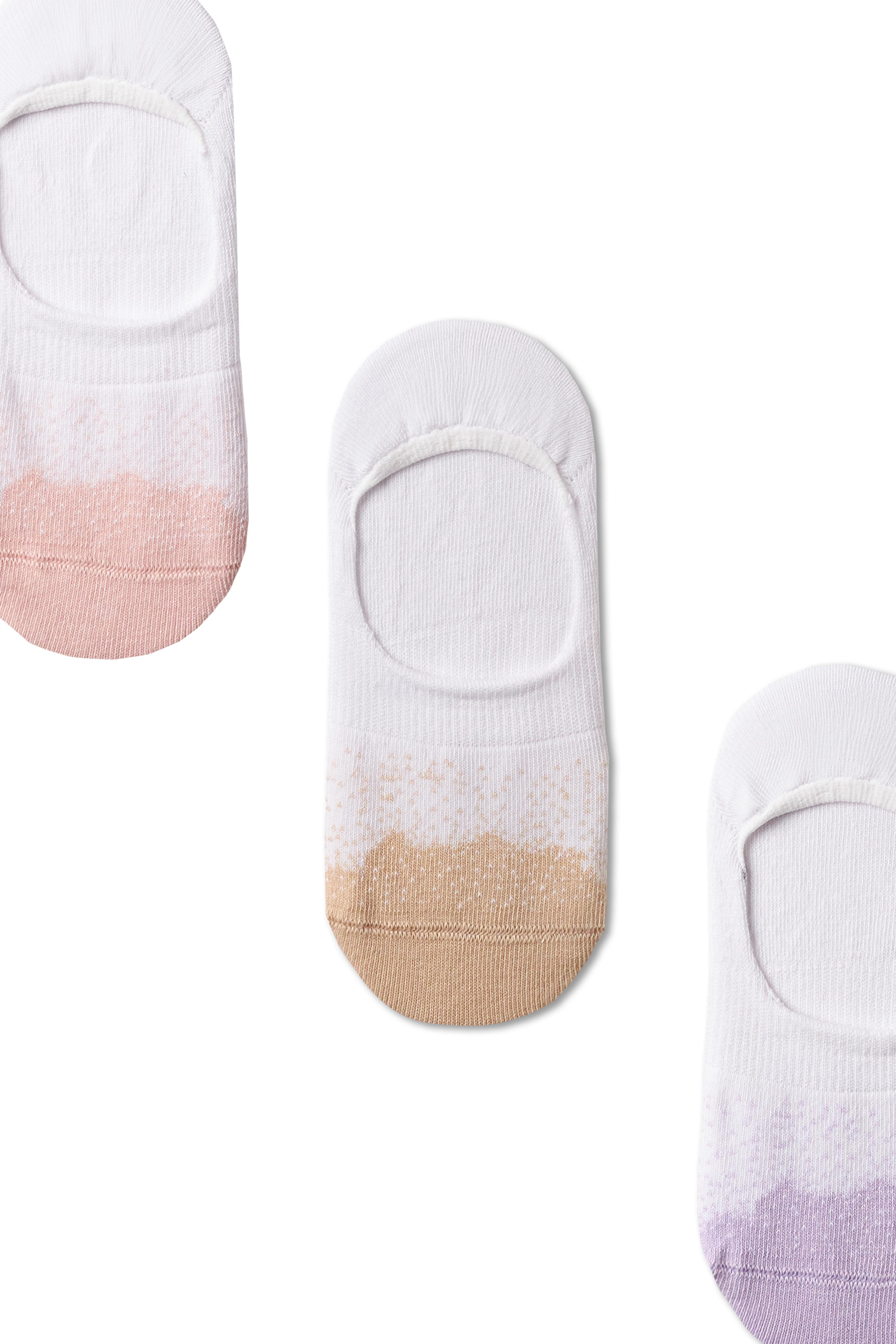 Kadın Önü Renkli Nokta Detaylı 3'lü Babet Çorap