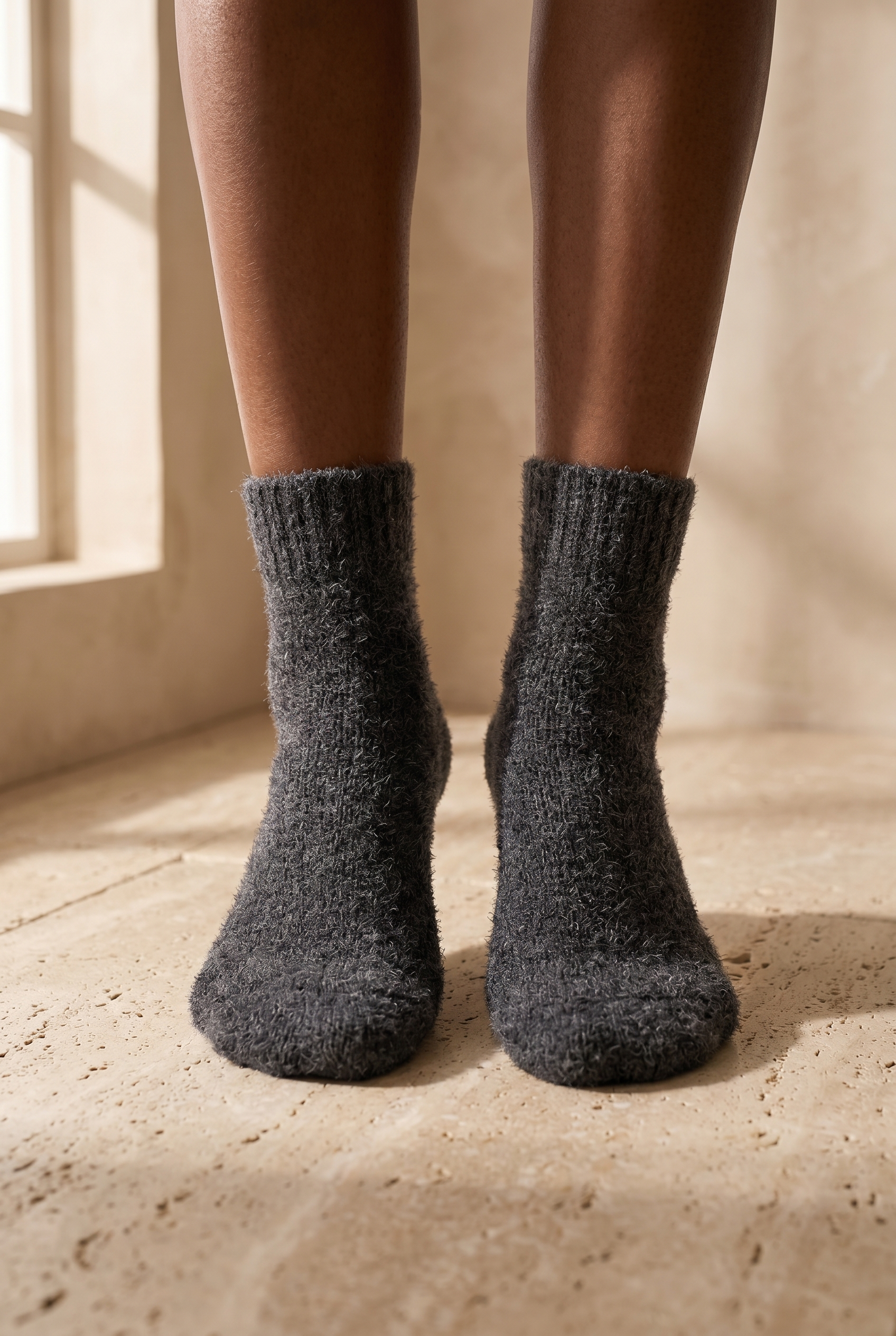 Women's Plush Socket Socks Gray