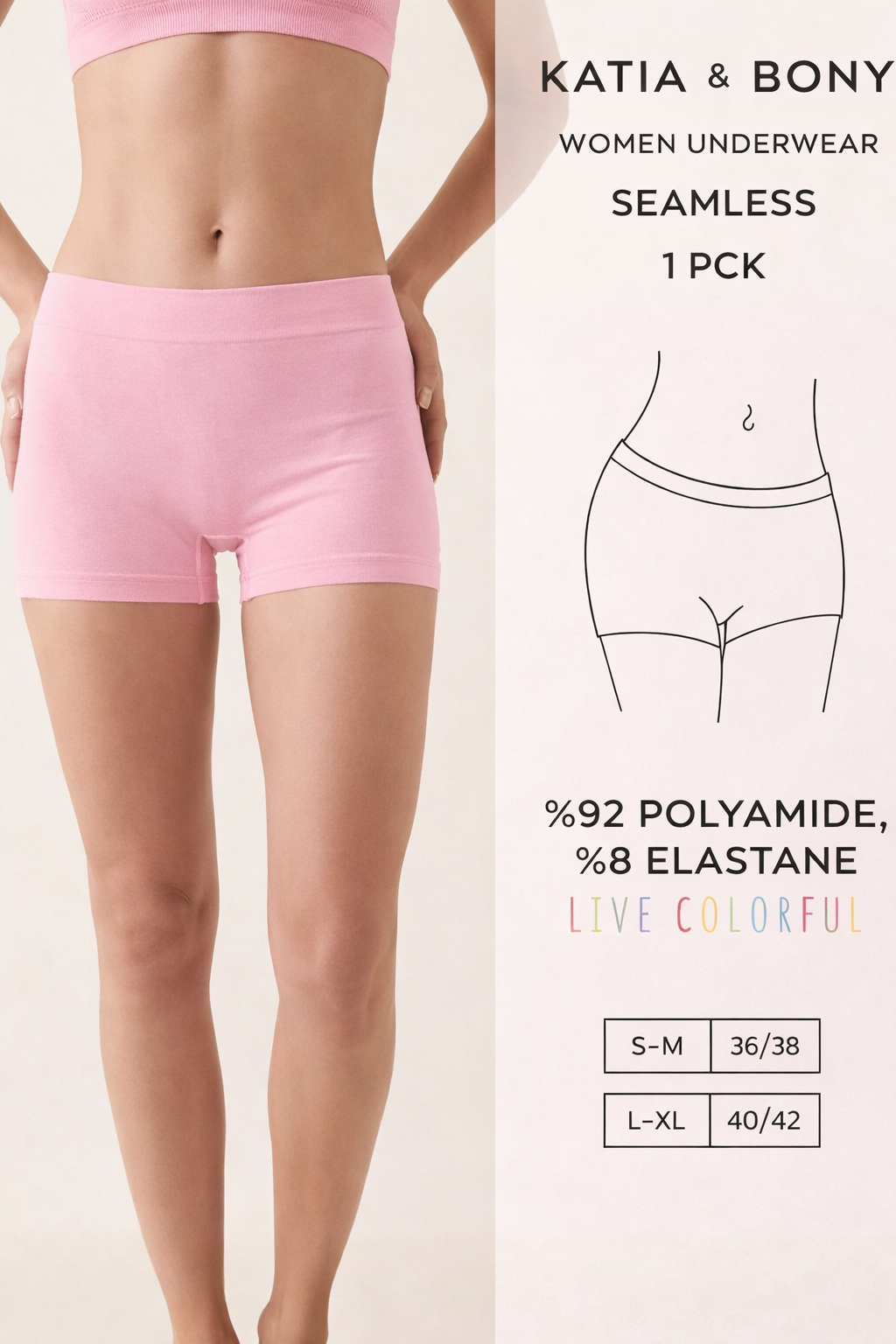 Kadın Pembe Seamless Boxer