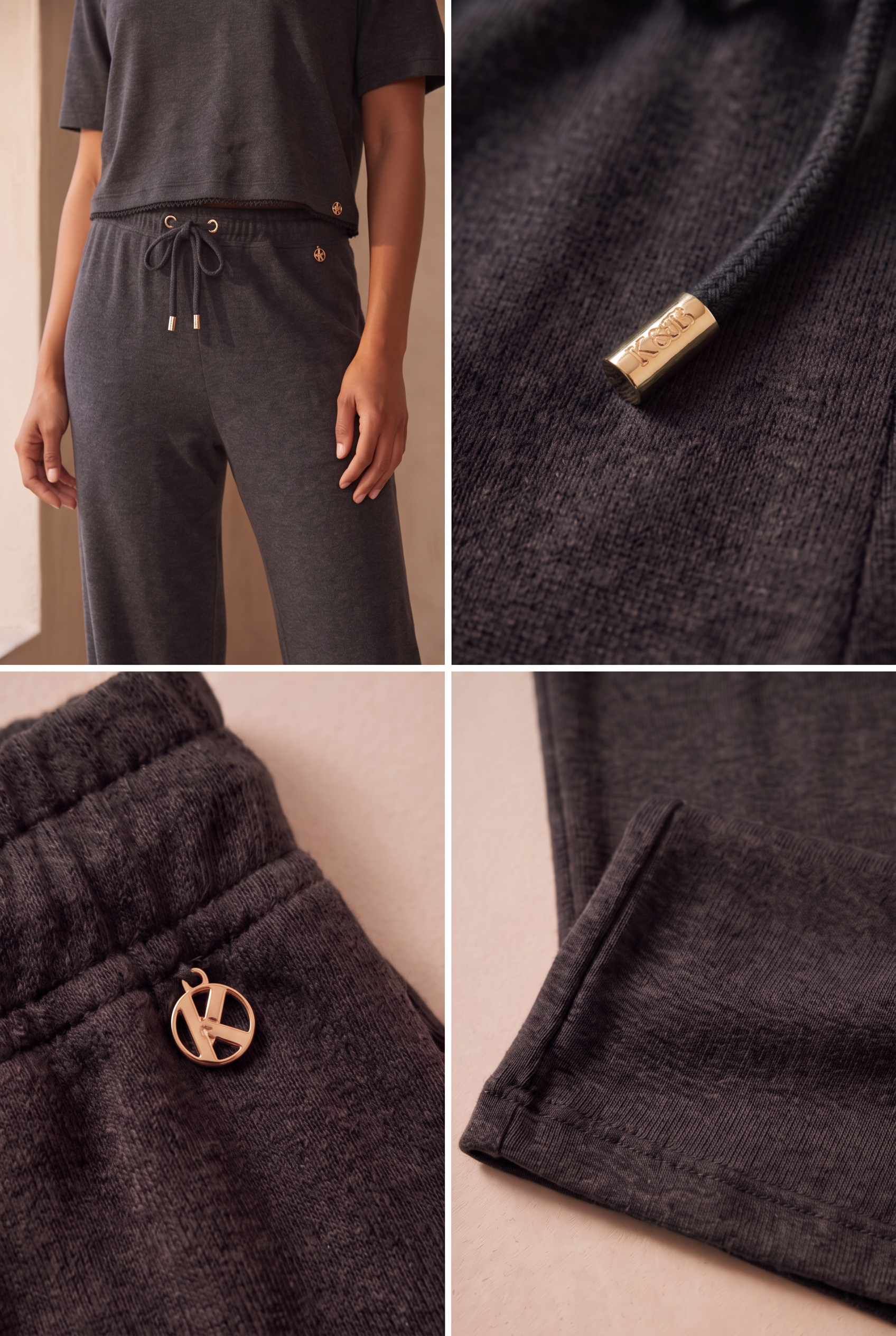 22611W3004 LOUNGEWEAR KADIN BOL PAÇA PANTOLON ANTRASİT