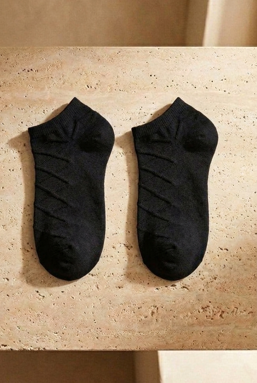 Kadın Şeritli 5'li Paket Patik Çorap