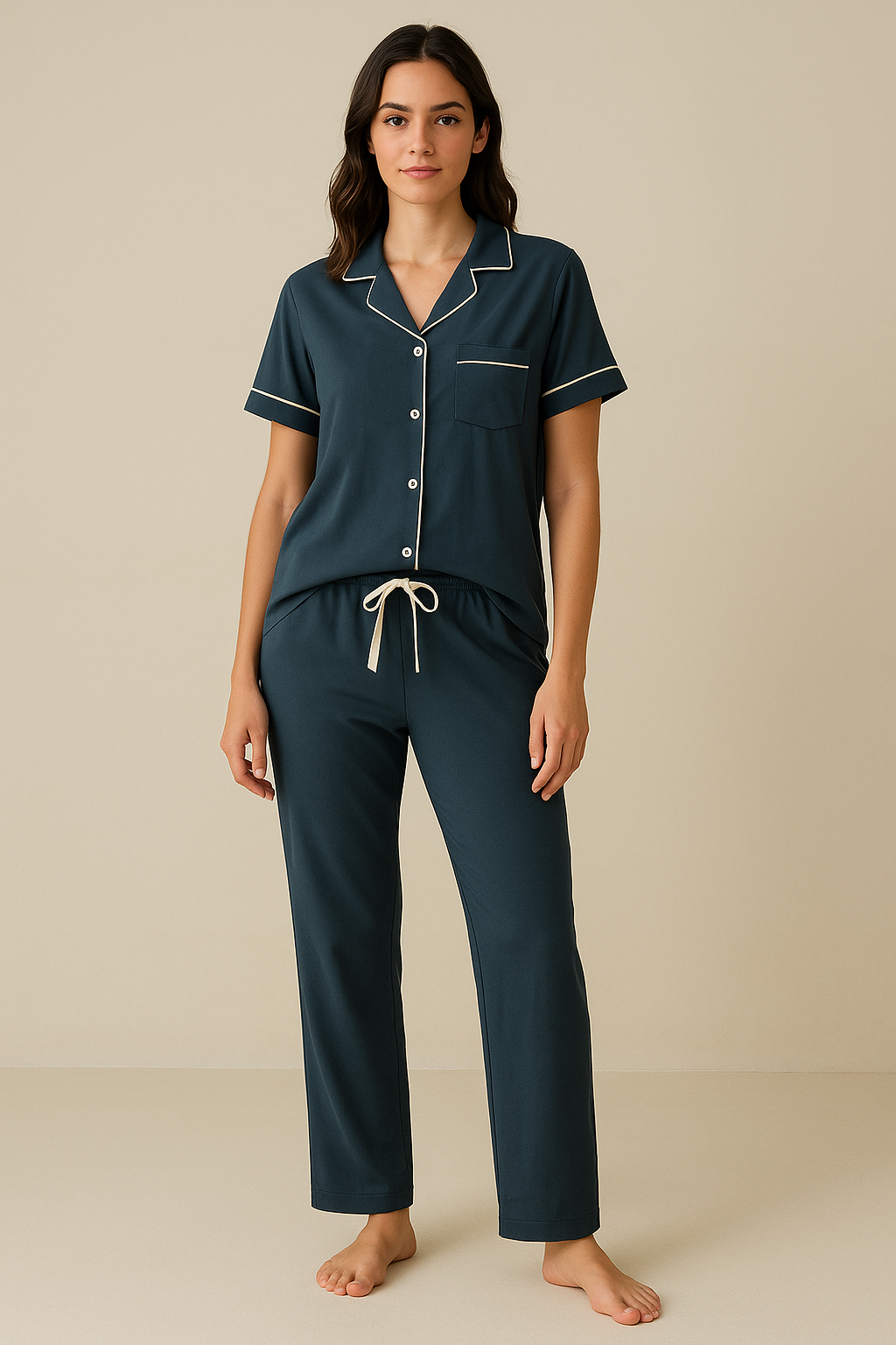 22512W3012 SILVER KADIN PİJAMA TAKIMI Lacivert