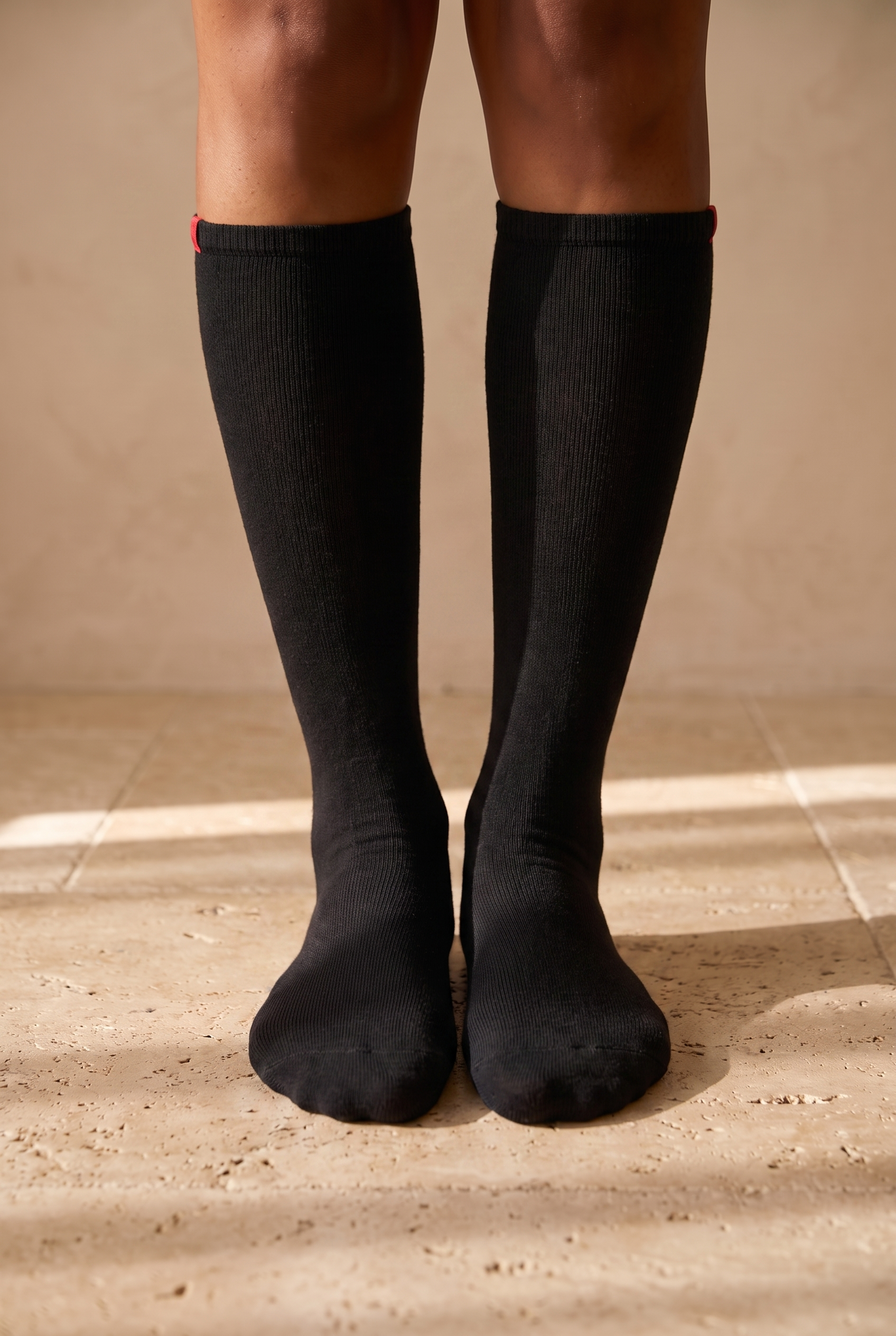 Women's Black Color Famliy Basic Knee-High Socks