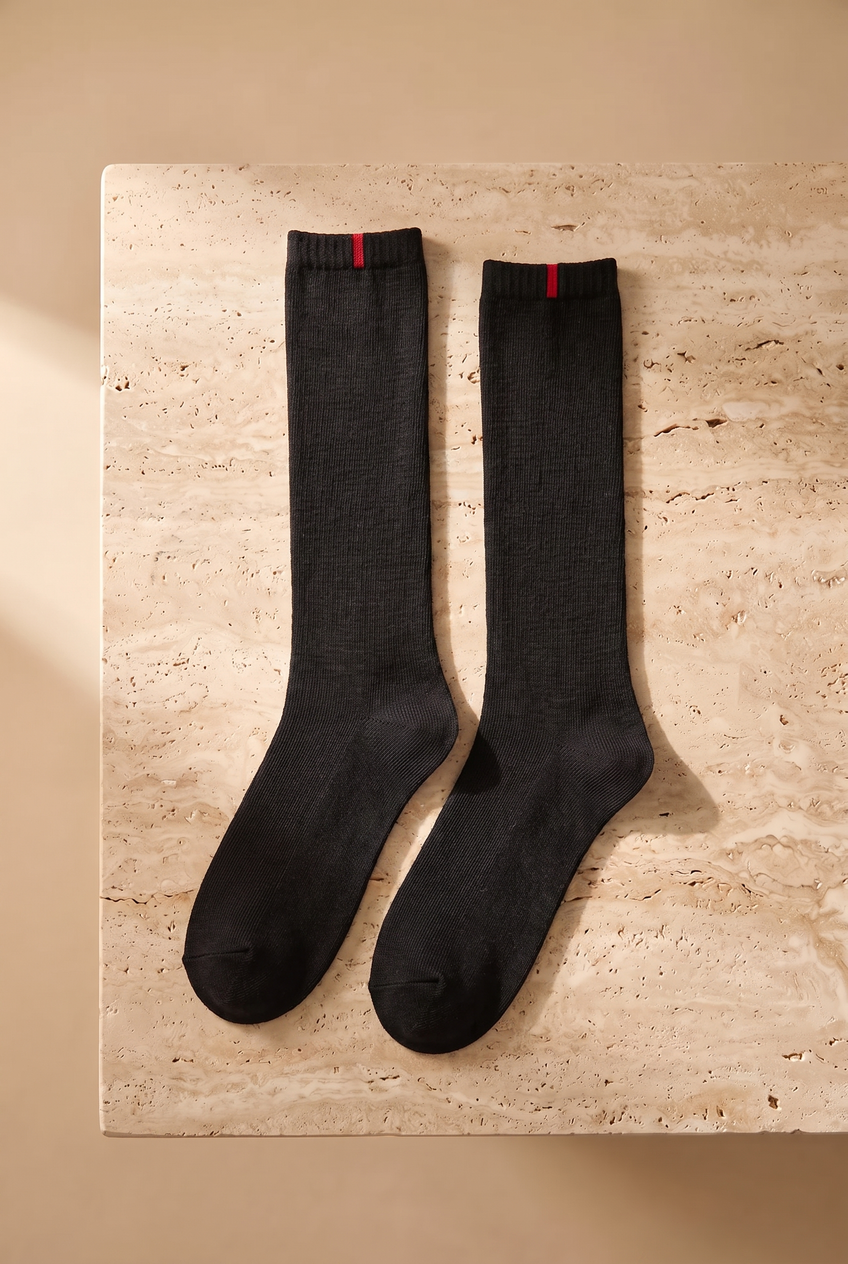 Women's Black Color Famliy Basic Knee-High Socks