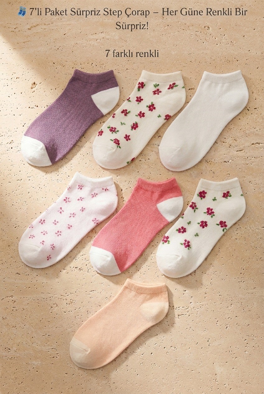 Women's Surprise Pack Of 7 Booties Socks