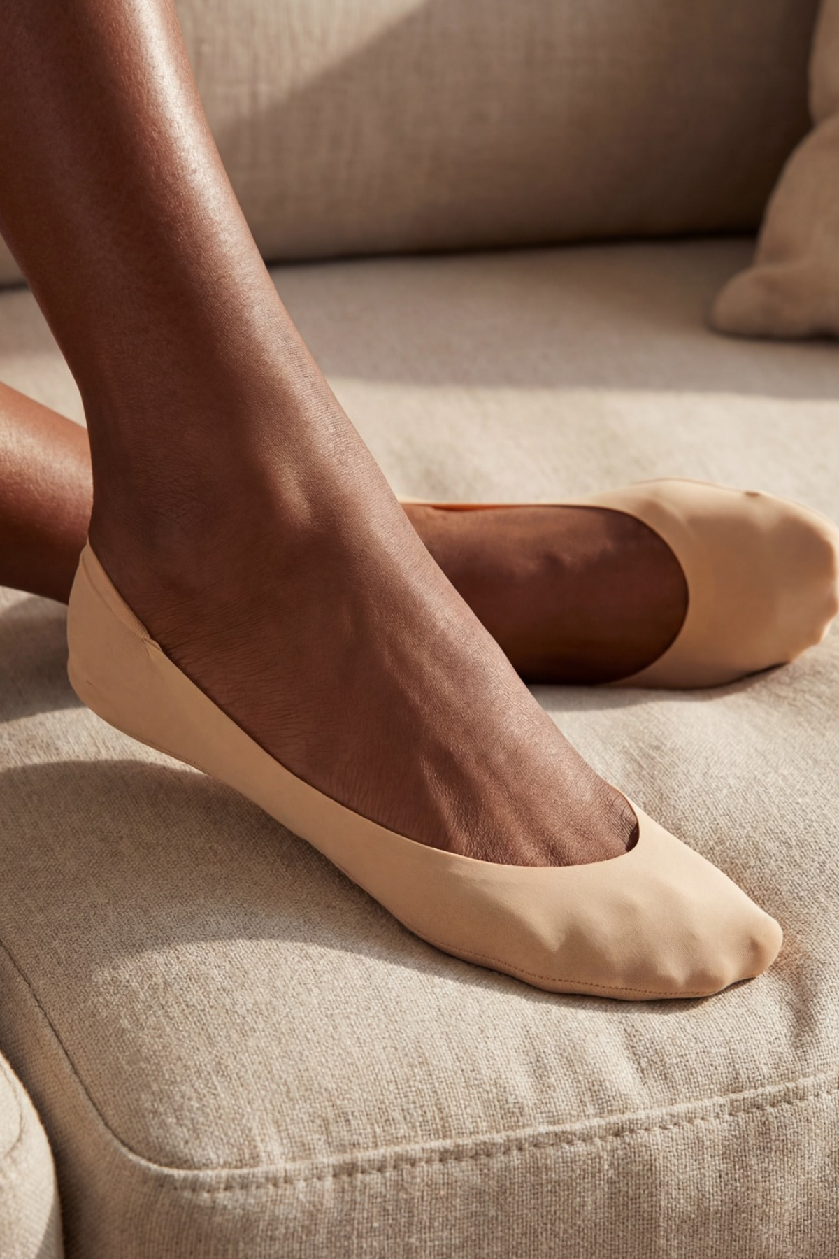 Kadın Tabanı Pedli Lazer Kesim Görünmez Çorap Ten