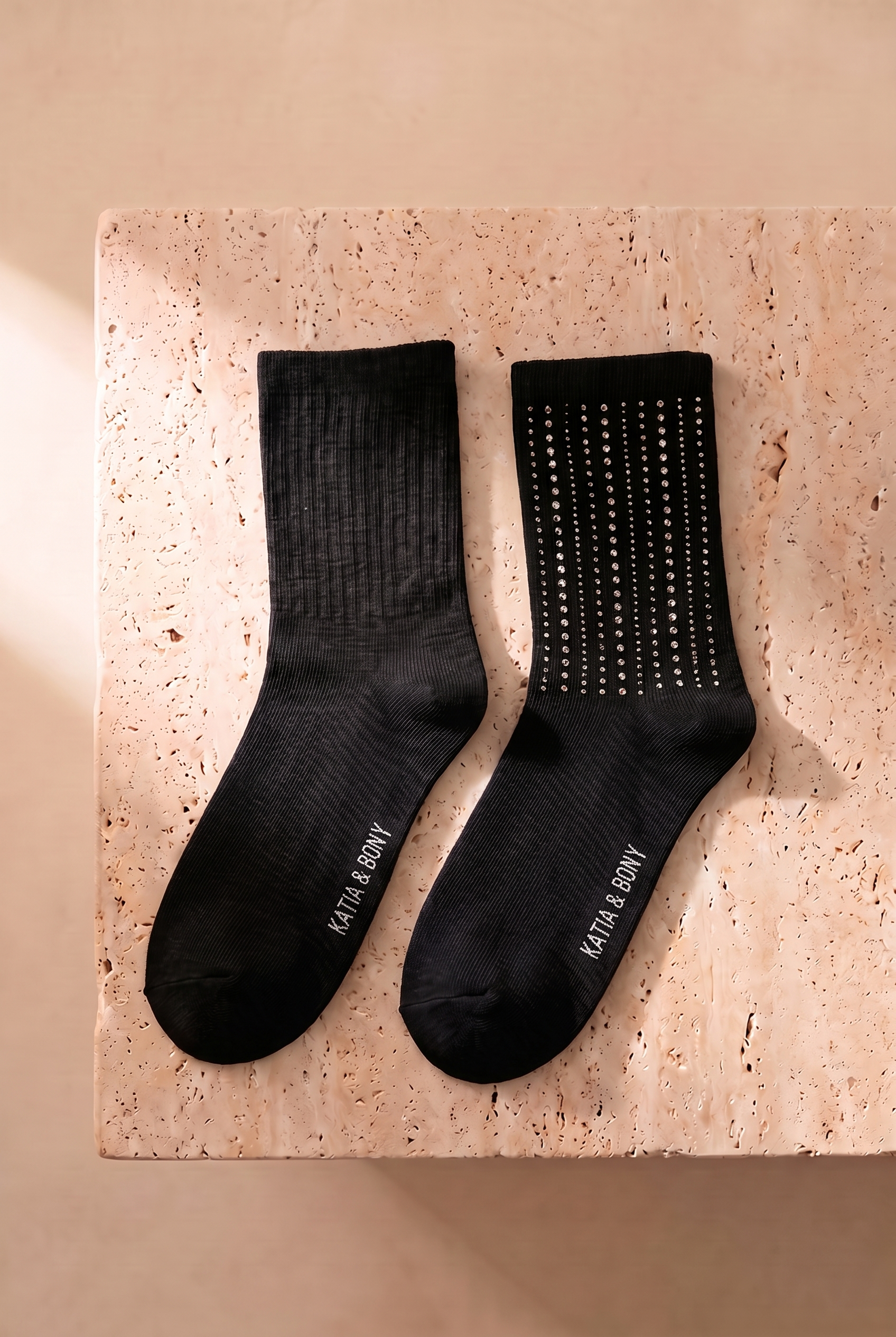 Women's Socket Socks Wıth Stone Accessory Black