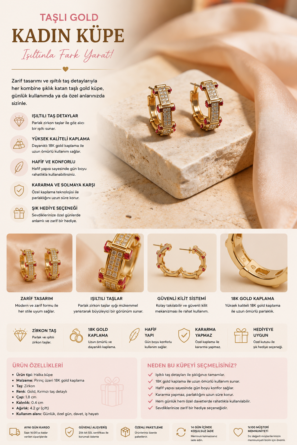 Women's Stone Gold Earrings