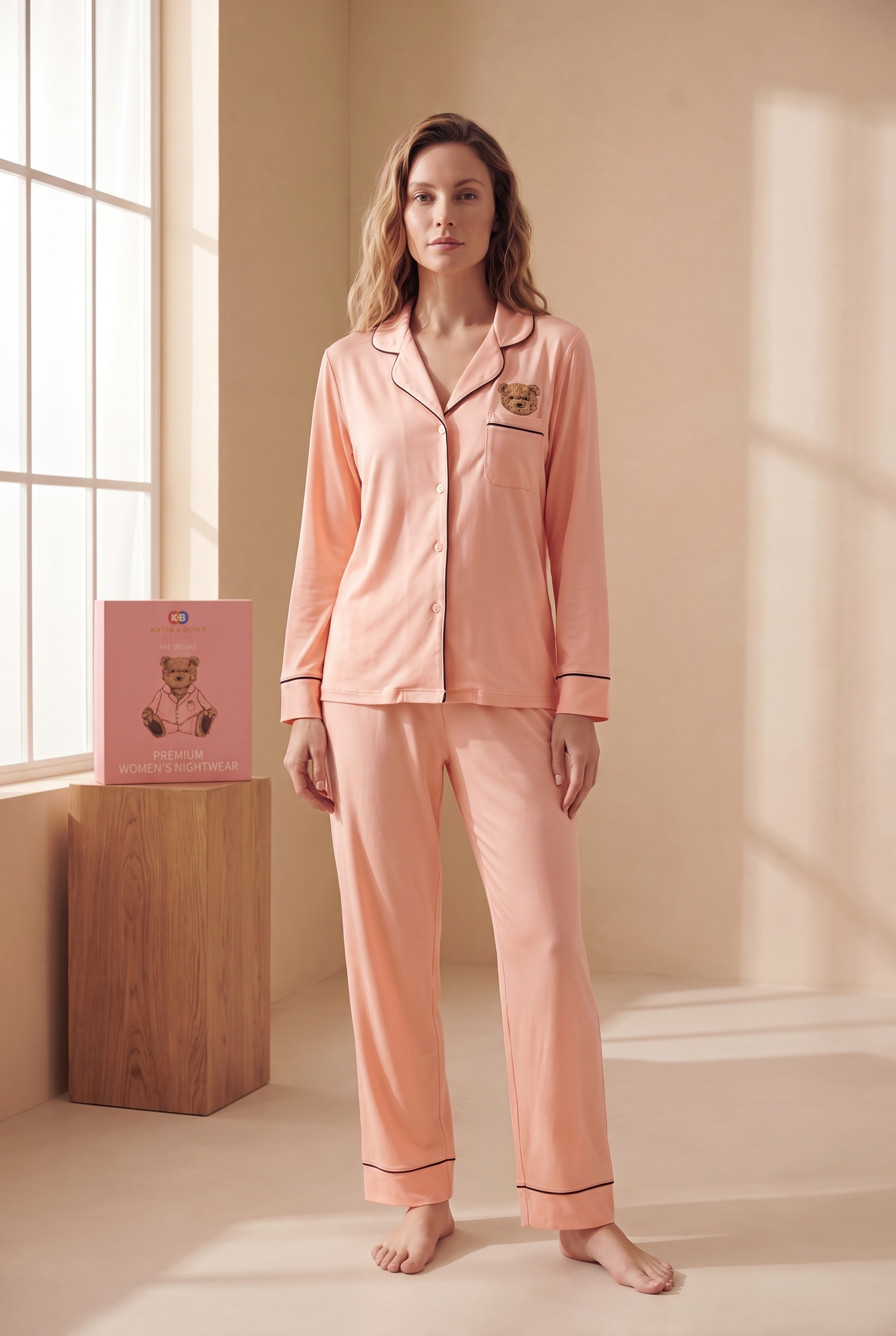 Women's Teddy Printed Premium Boxed Pajama Set