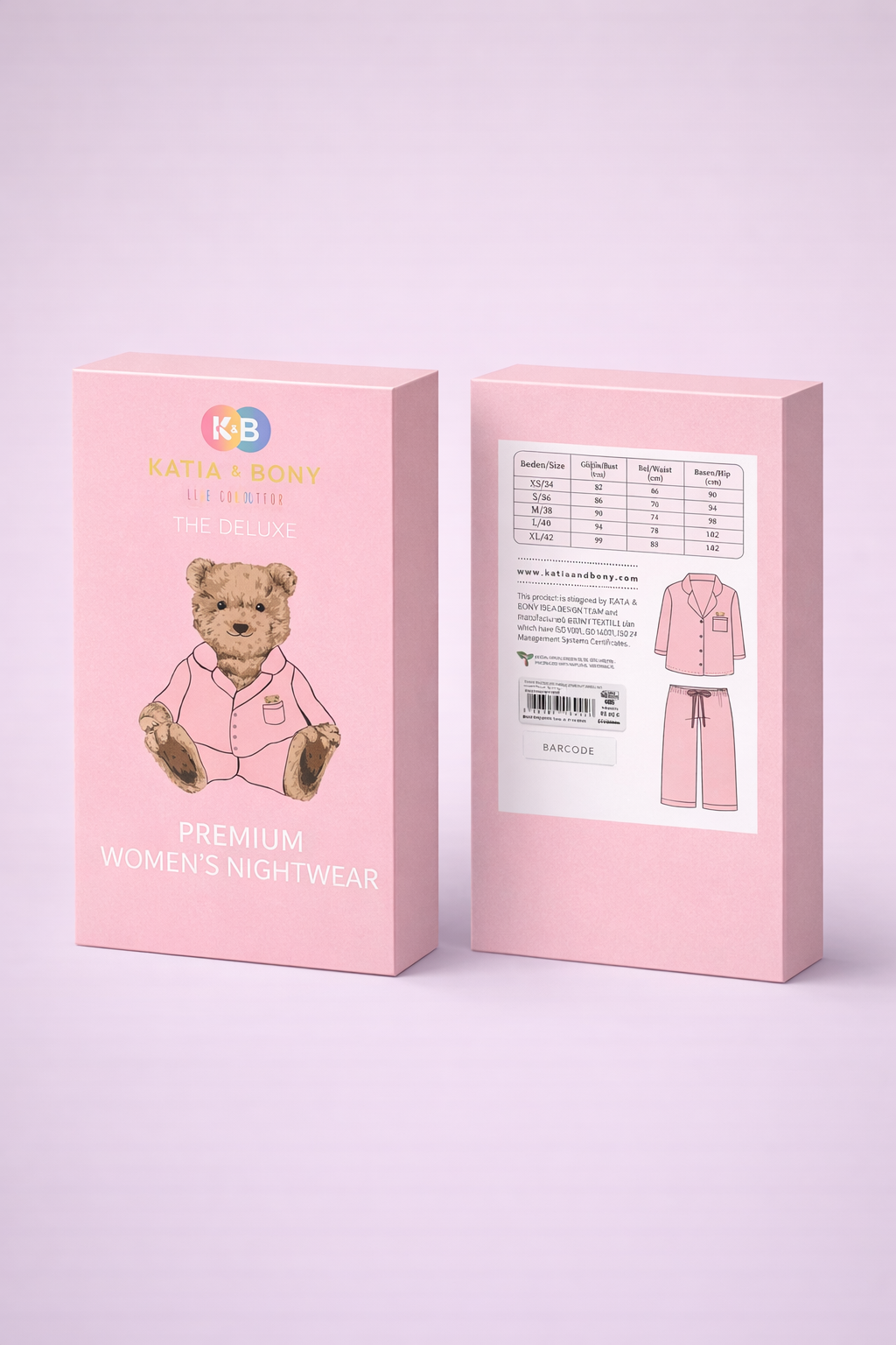 Kadın Teddy Baskılı Premium Kutulu Pijama Takımı