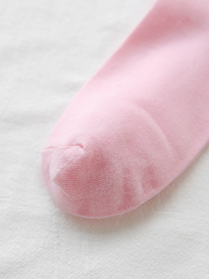 Kadın Tül Kalpli Soket Çorap Pembe