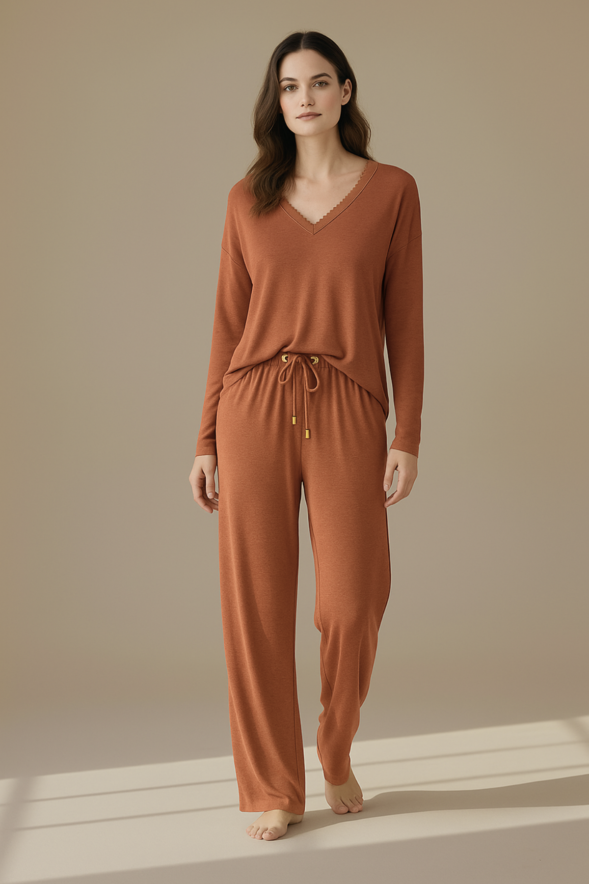 Kadın Uzun Kollu Üst Moka