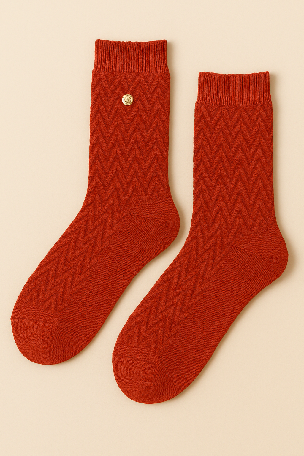 Kadın Zımbalı Yün Soket Çorap Turuncu