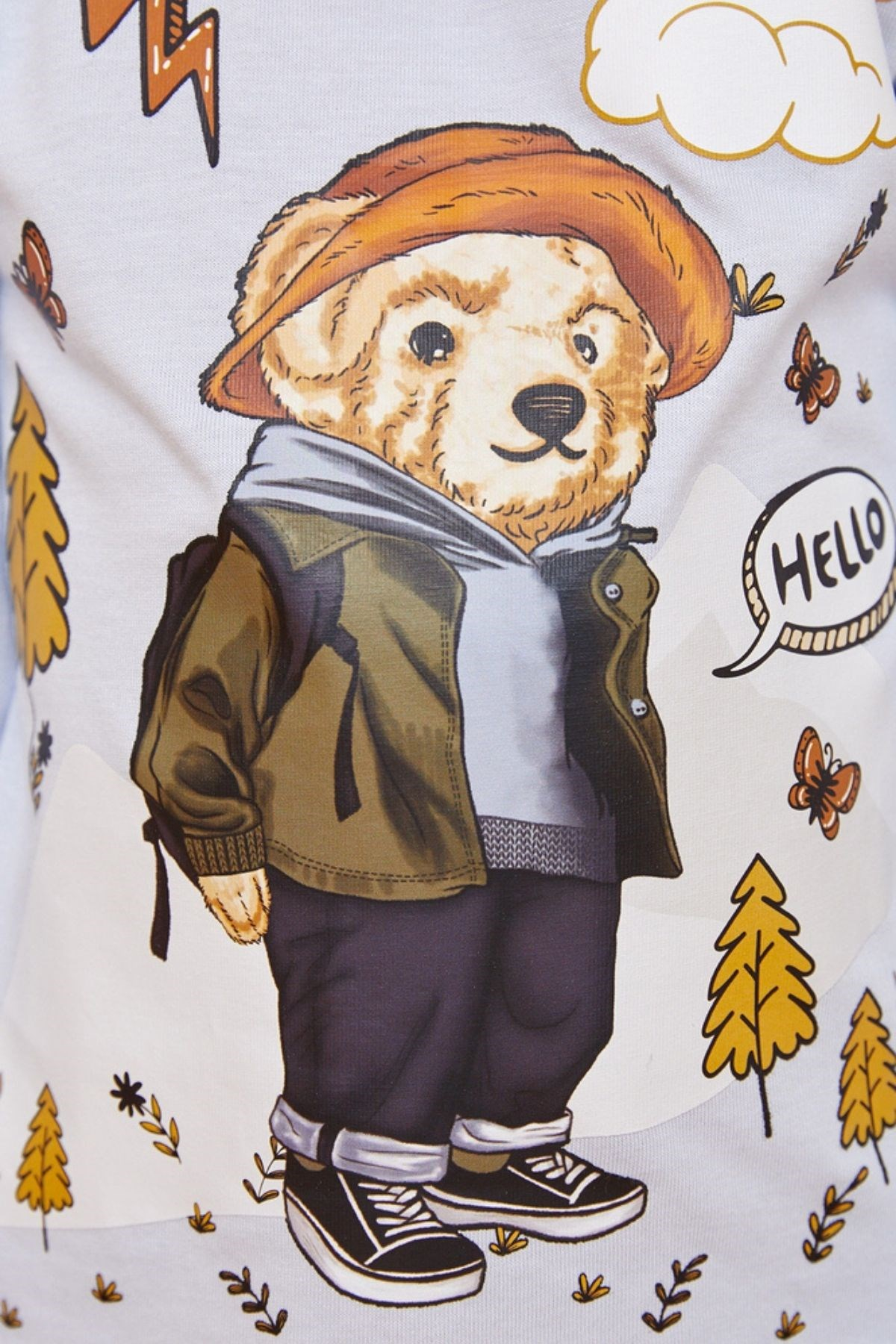 Kampa Giden Teddy Bear Desenli Kız Çocuk Pijama Takımı-LILAC