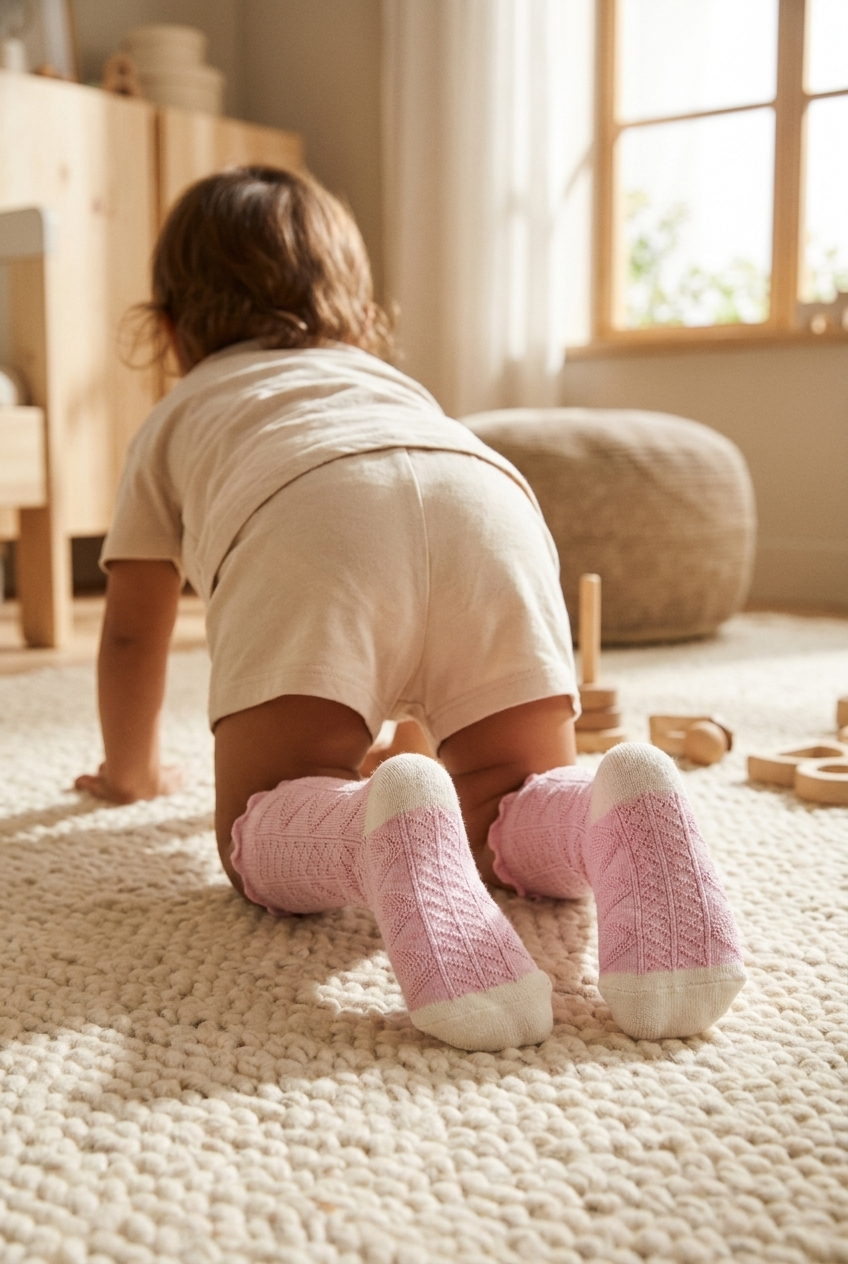 Baby Girl Patterned Knee Socks Pink