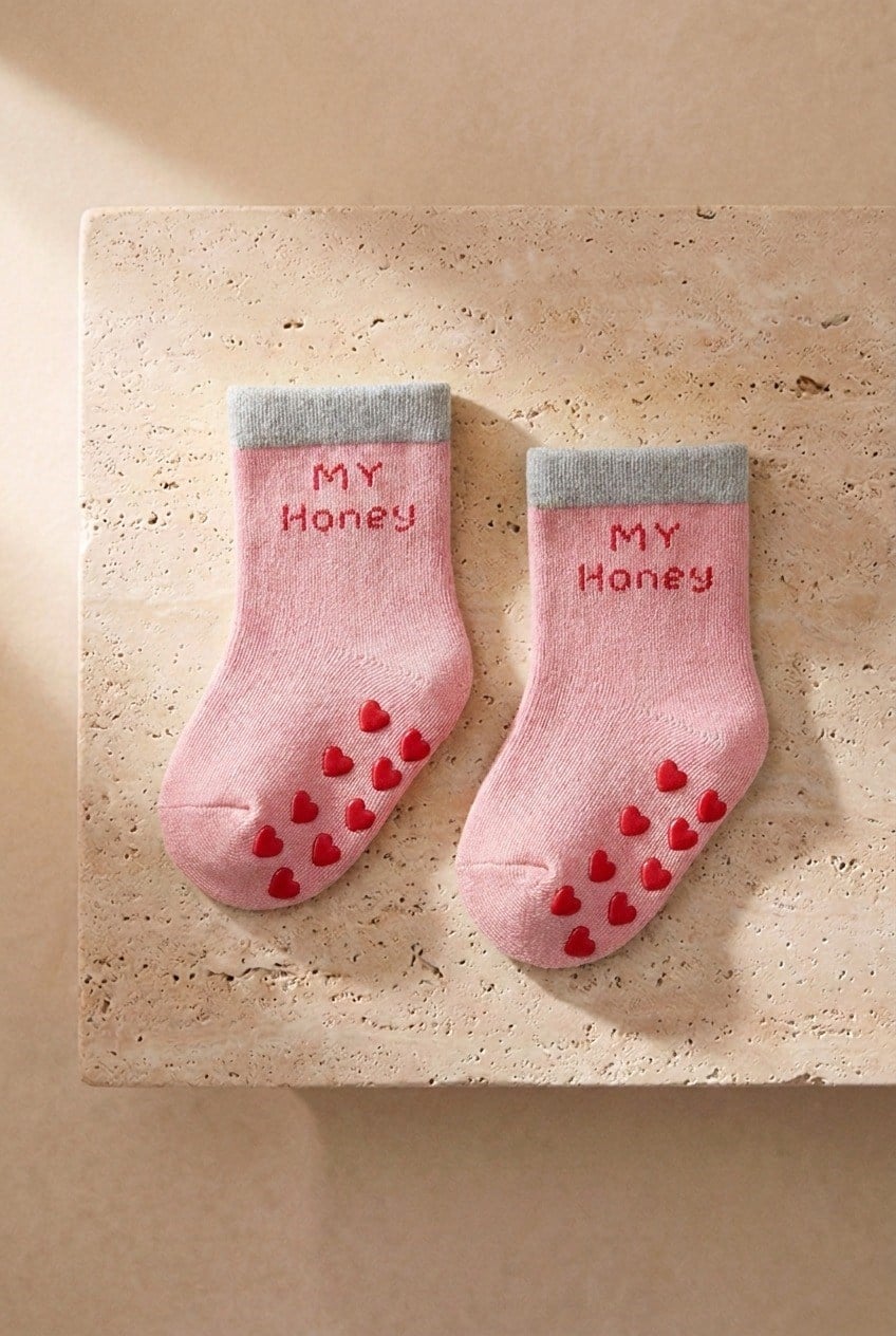Baby Girl Heart 3-Pack Towel Sock