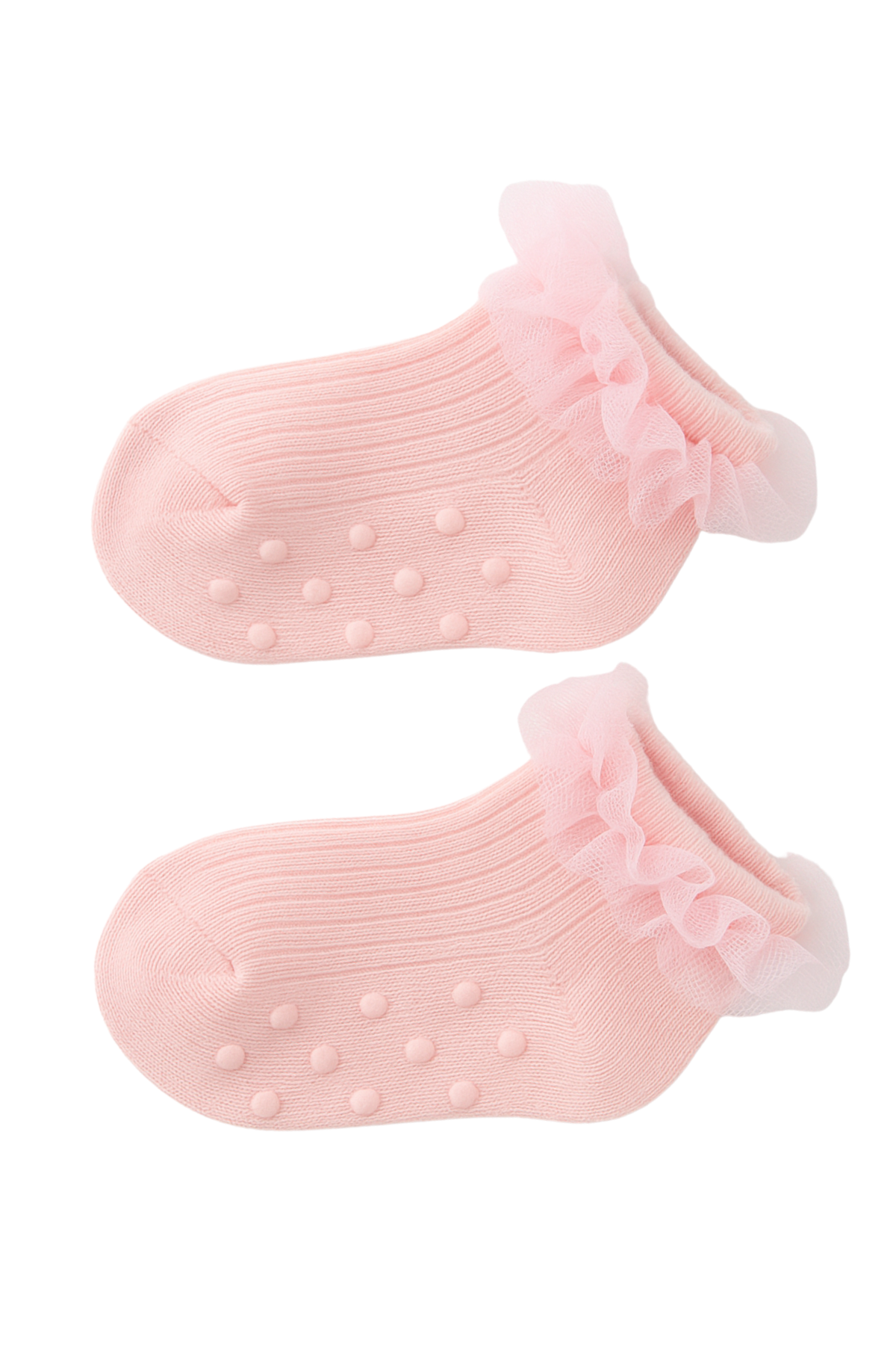 Kız Bebek Tül Aksesuarlı Step Çorap Pembe