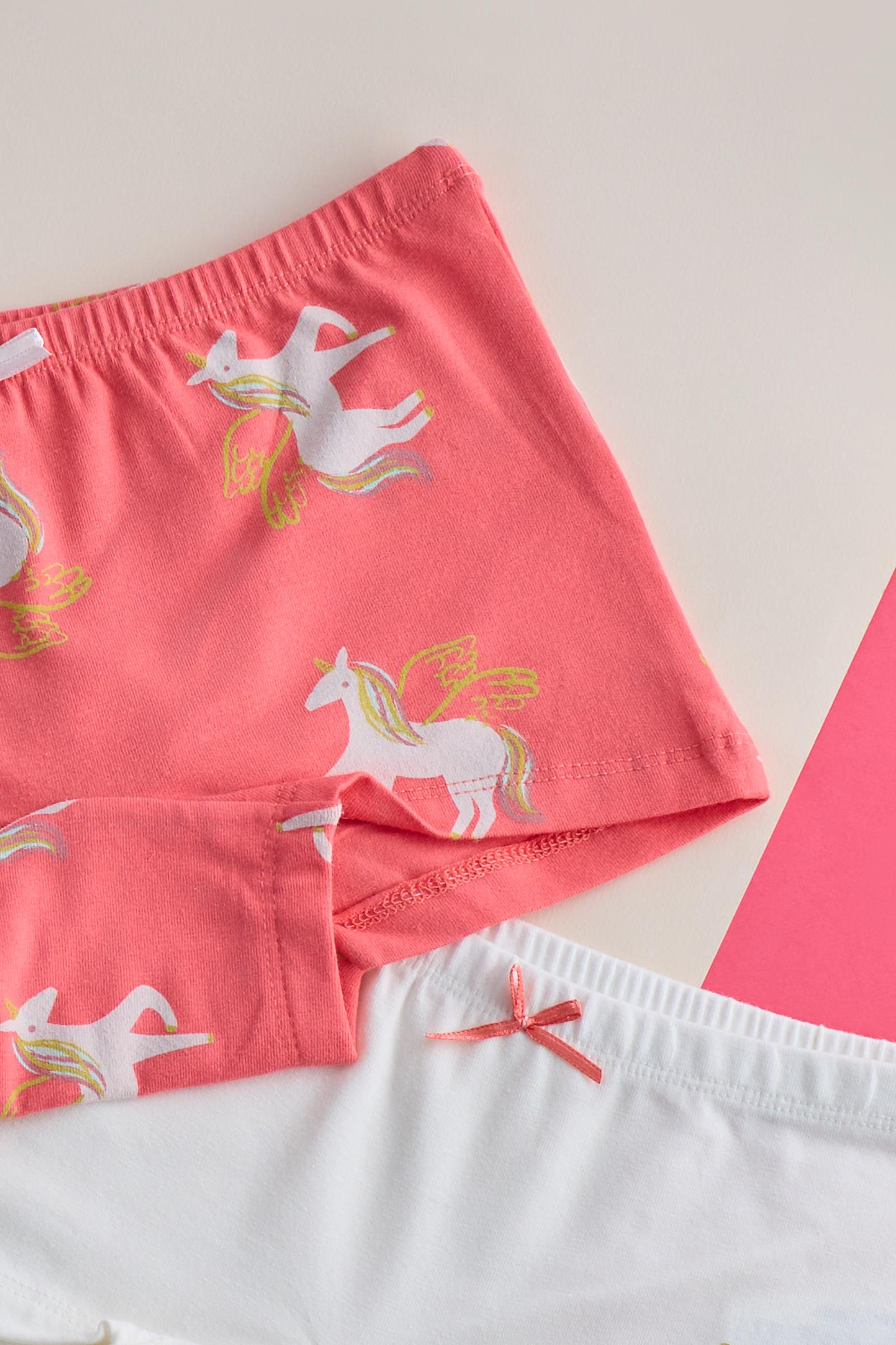 Kız Çocuk 2'li Paket Unicorn Boxer Ekru/Pembe