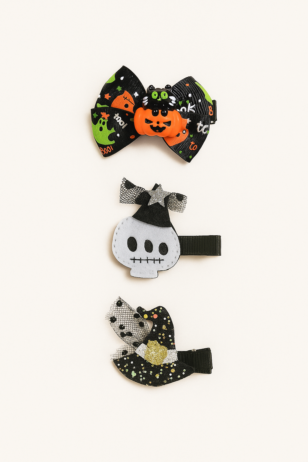 Kız Çocuk 3'lü Halloween Toka Seti