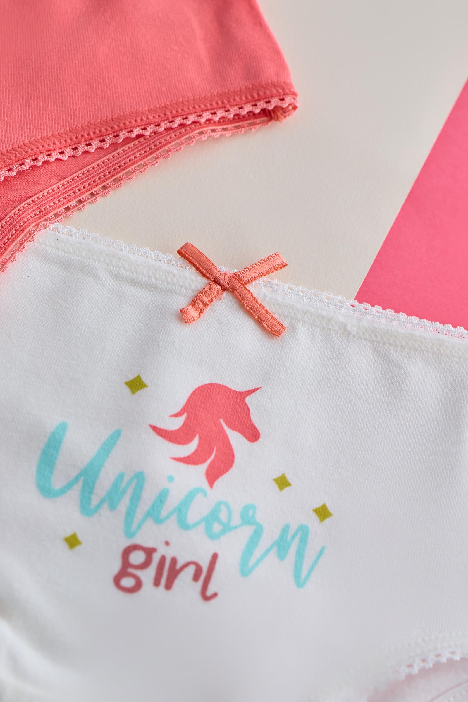 Kız Çocuk 3'lü Paket Unicorn Slip Ekru/Pembe