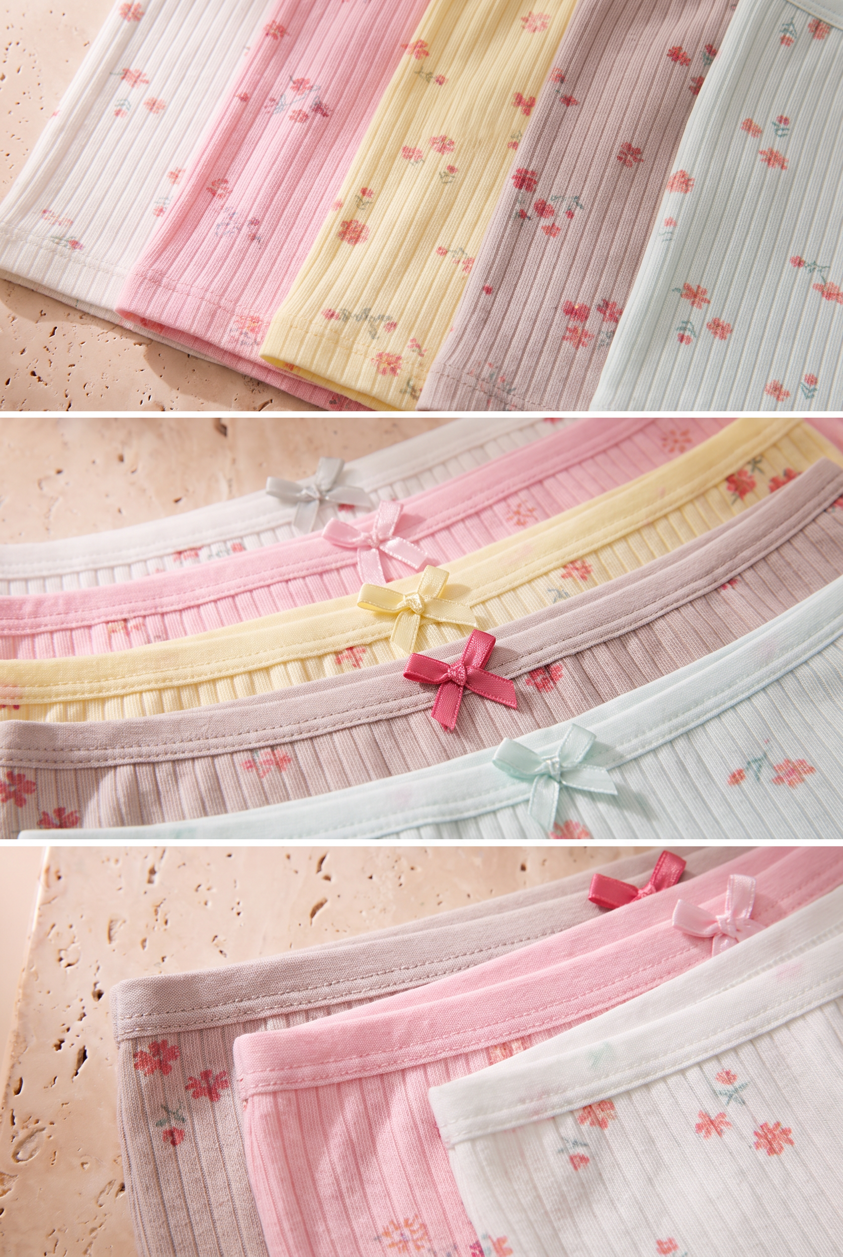 Girls' 5-Pack Flower Pattern Boxer Multi-Color