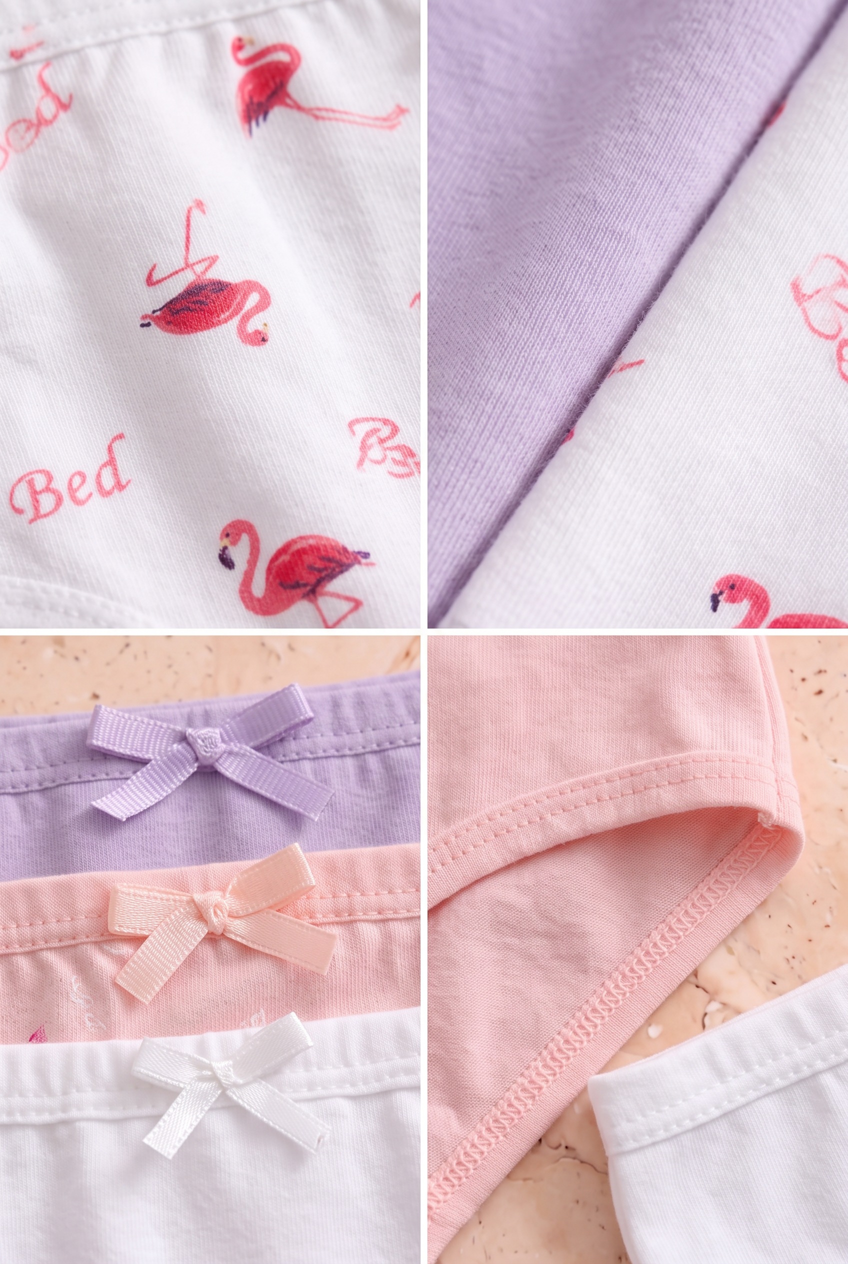 Kız Çocuk 5'li Flamingo Desenli Slip Külot