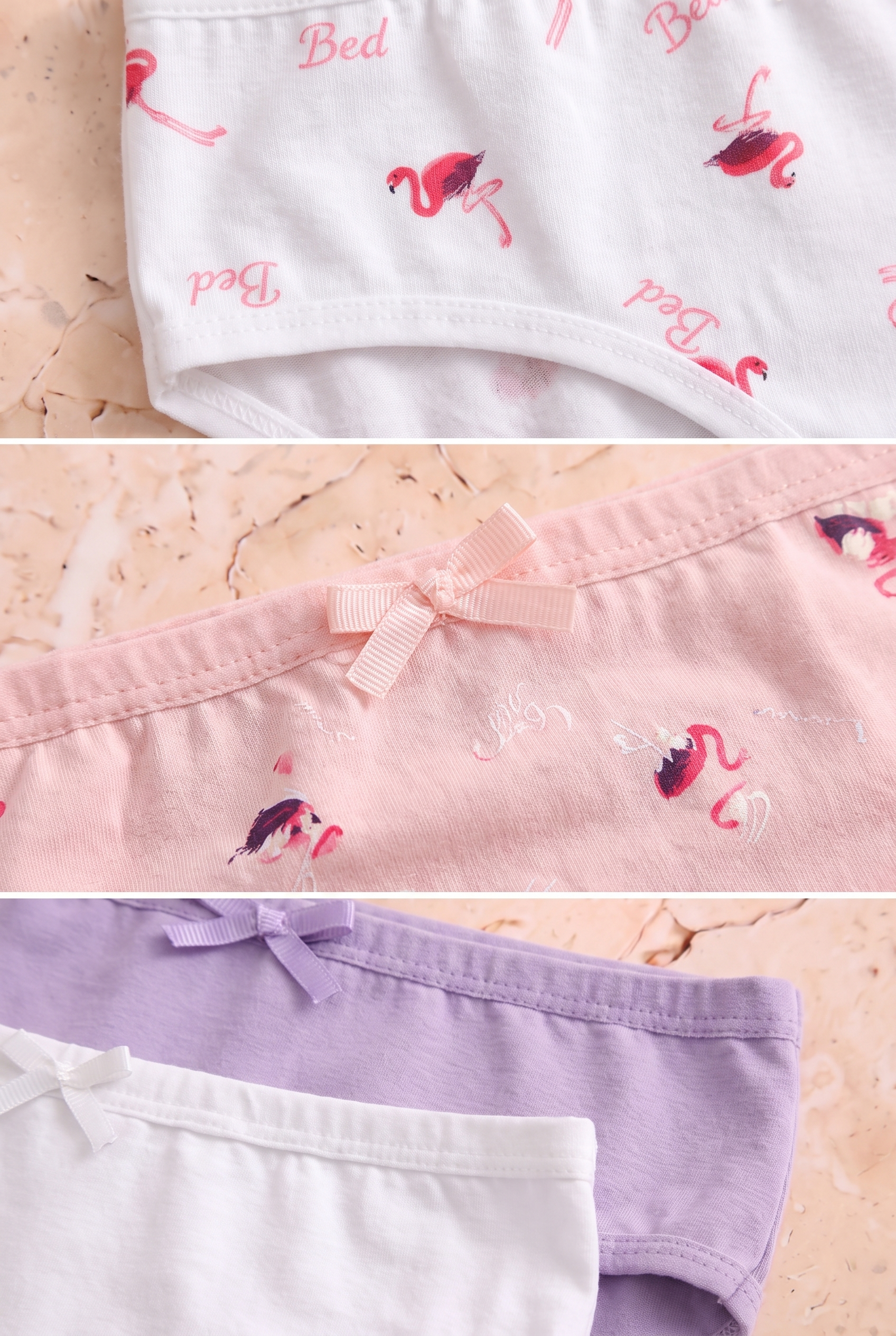 Kız Çocuk 5'li Flamingo Desenli Slip Külot
