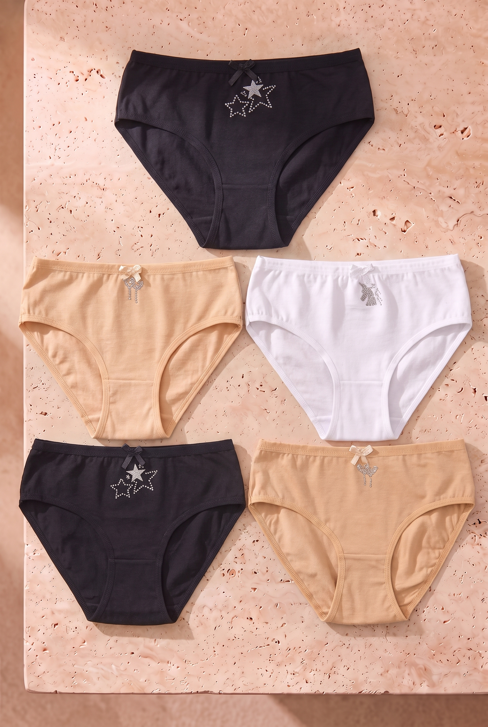 Kız Çocuk 5'li Paket Çok Renkli Slip Külot