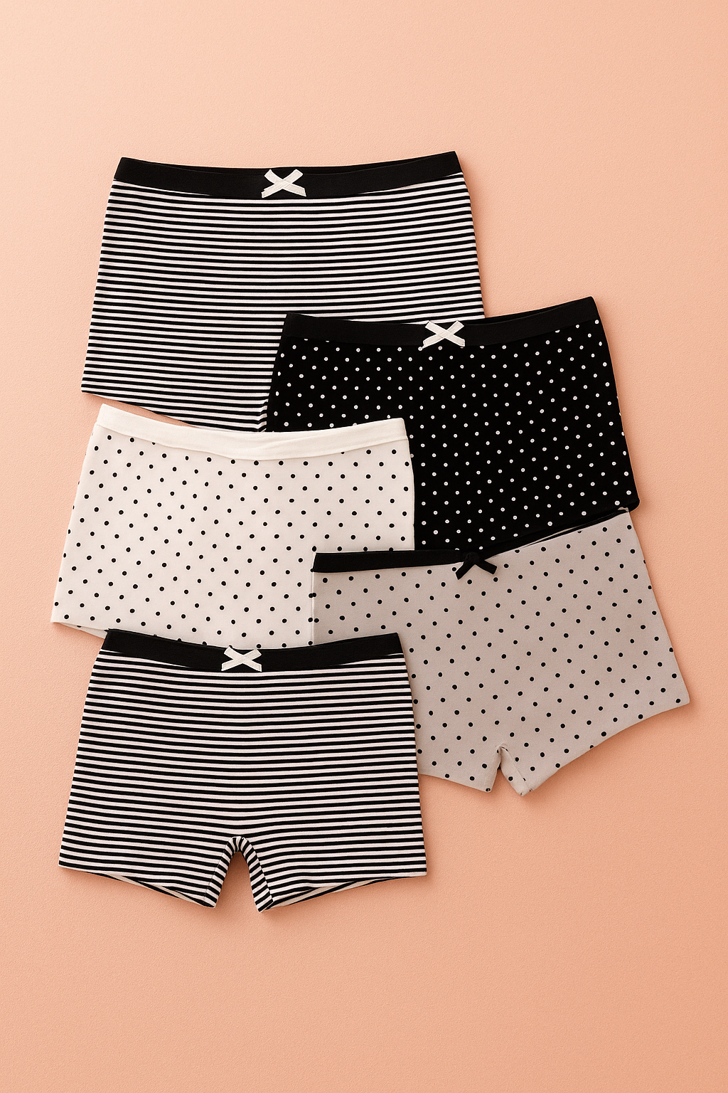 Kız Çocuk 5'li Yıldızlı Boxer Çok Renkli