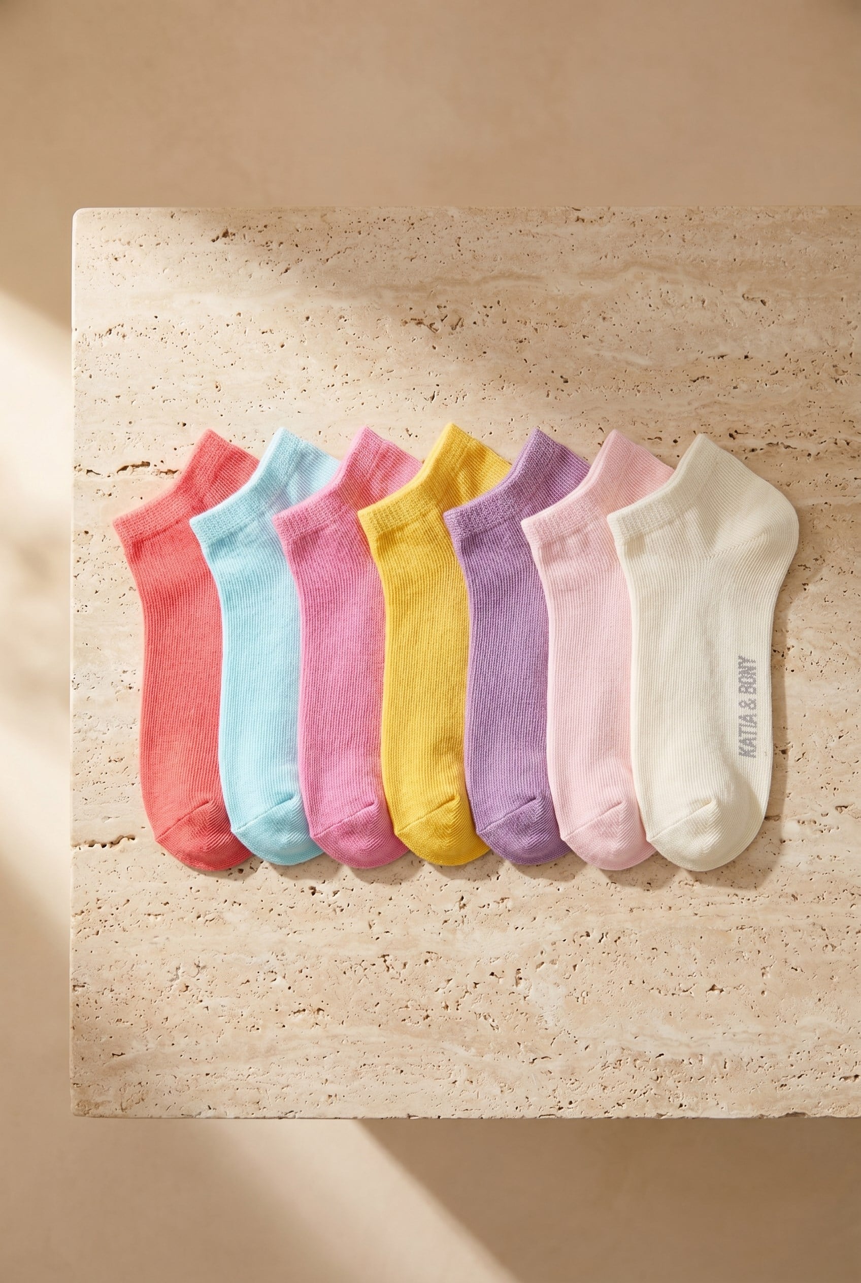 Kız Çocuk 7 li Paket Renkli  Step Çorap Çok Renkli