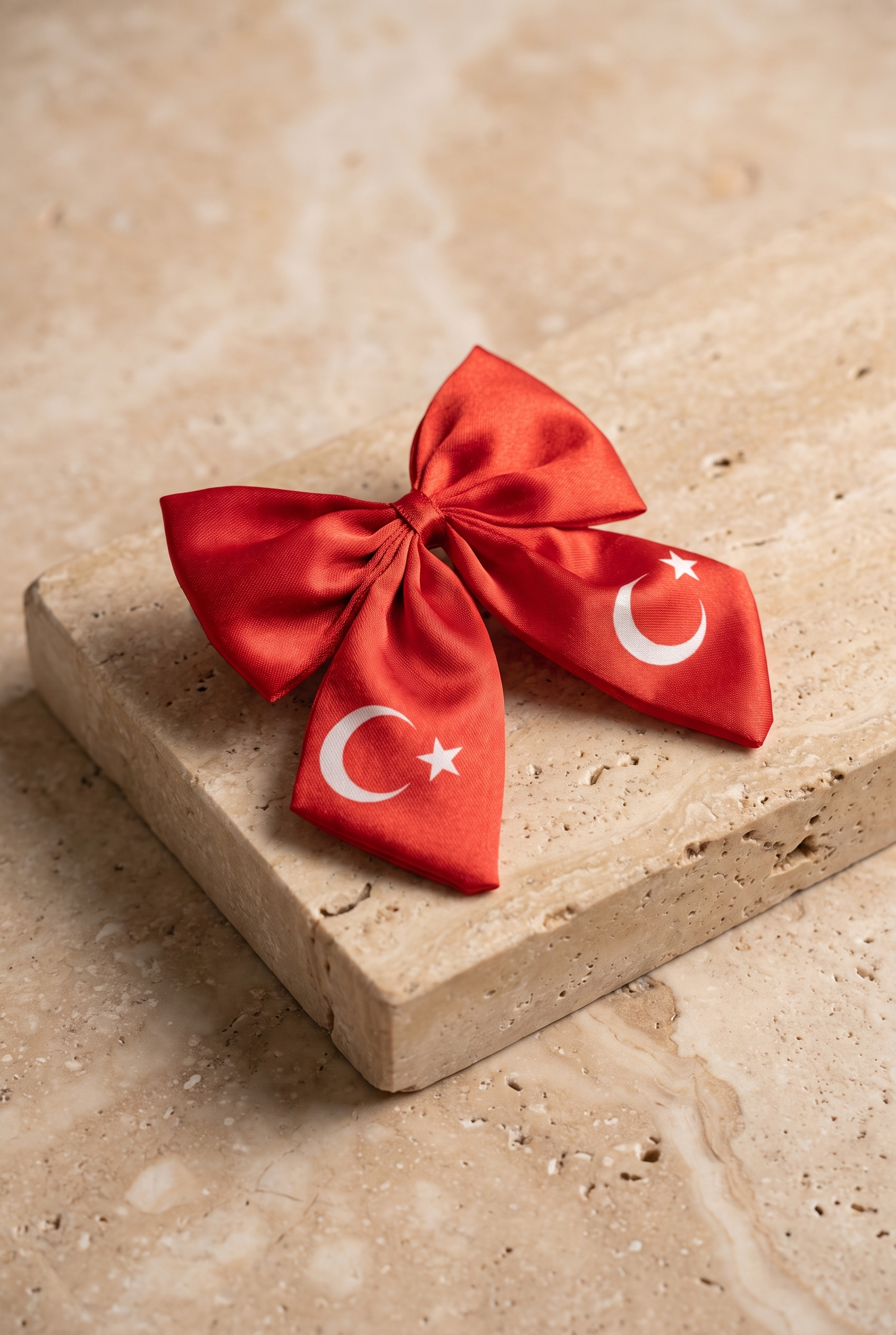 Kız Çocuk Ay Yıldızlı Otomat Toka Kırmızı