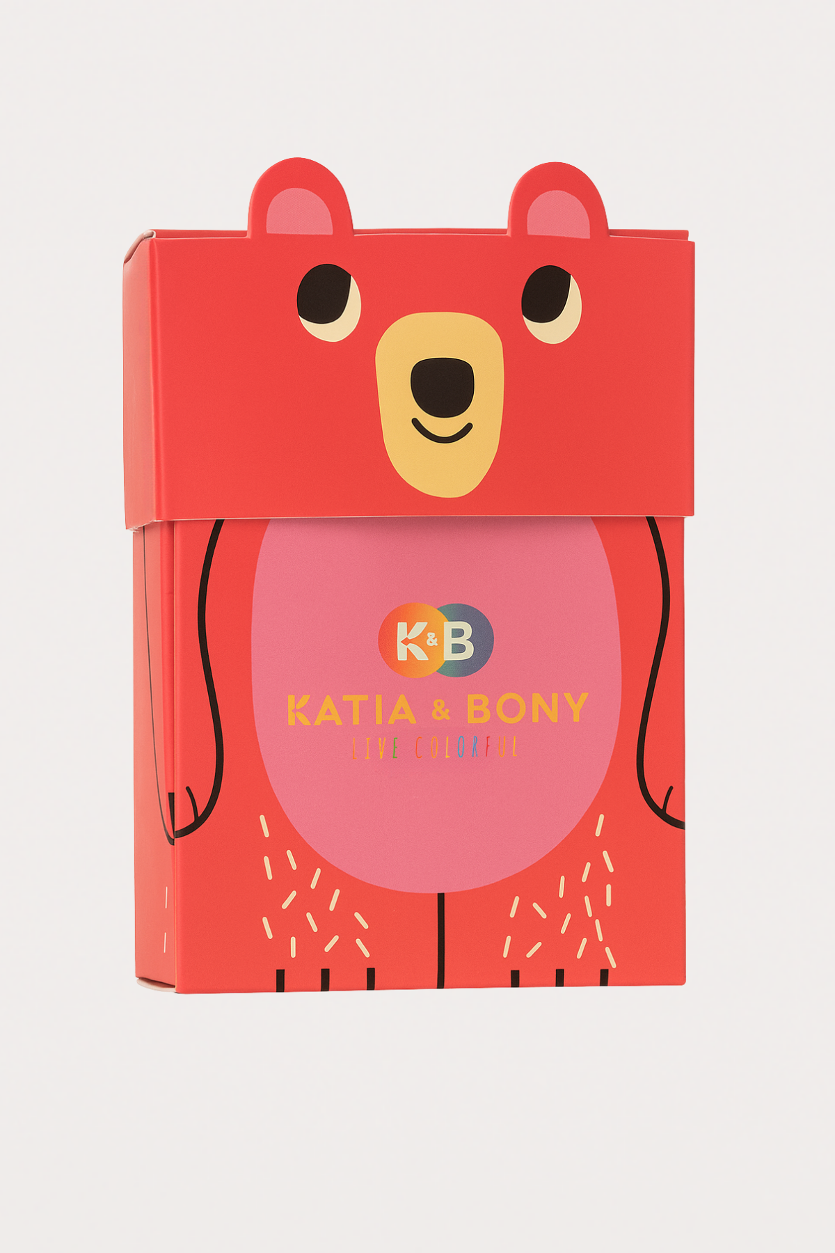 Kız Çocuk Ayıcık Desenli 2'li Kutulu Soket Çorap Pembe