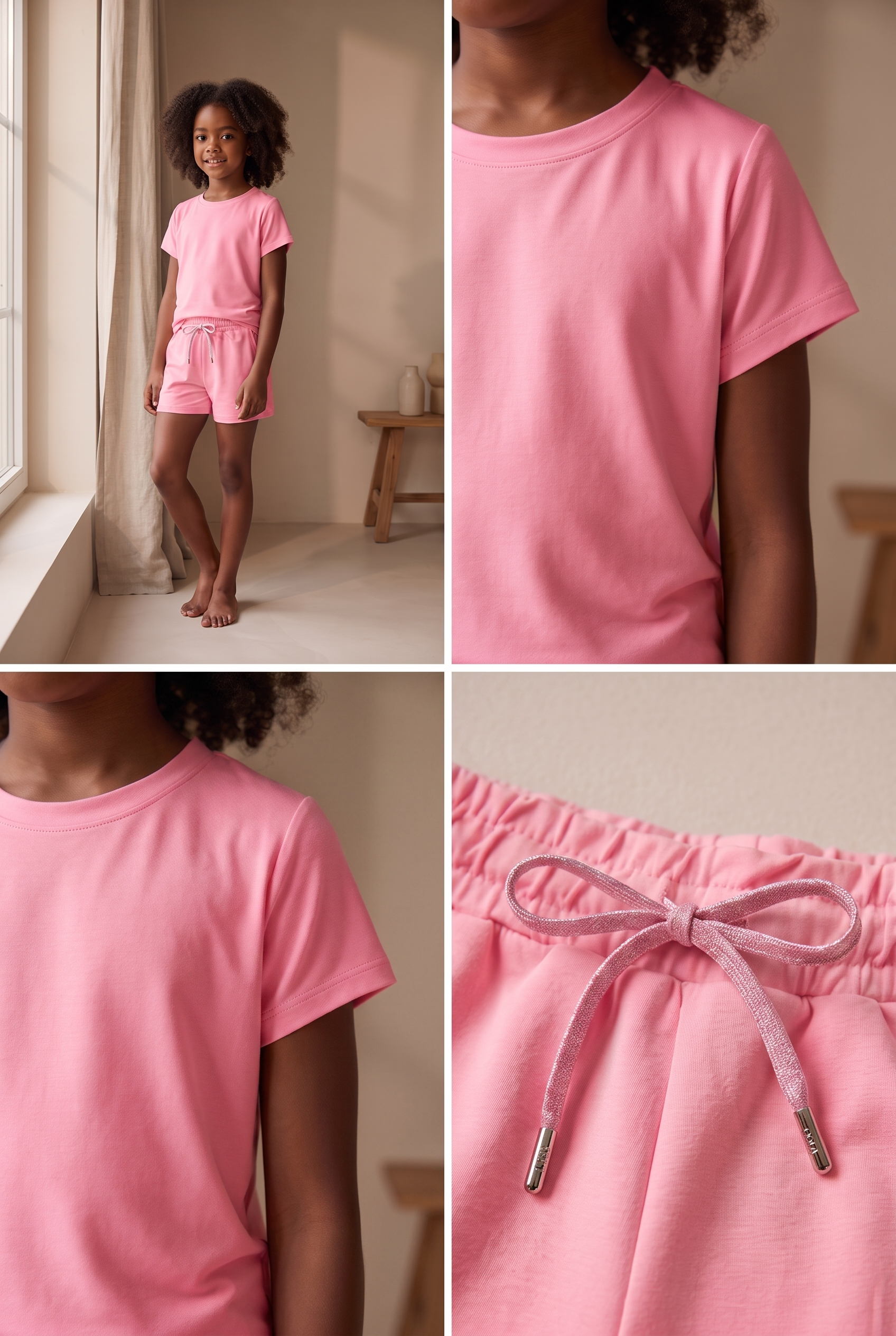 Kız Çocuk Basic Modal Şort Pembe