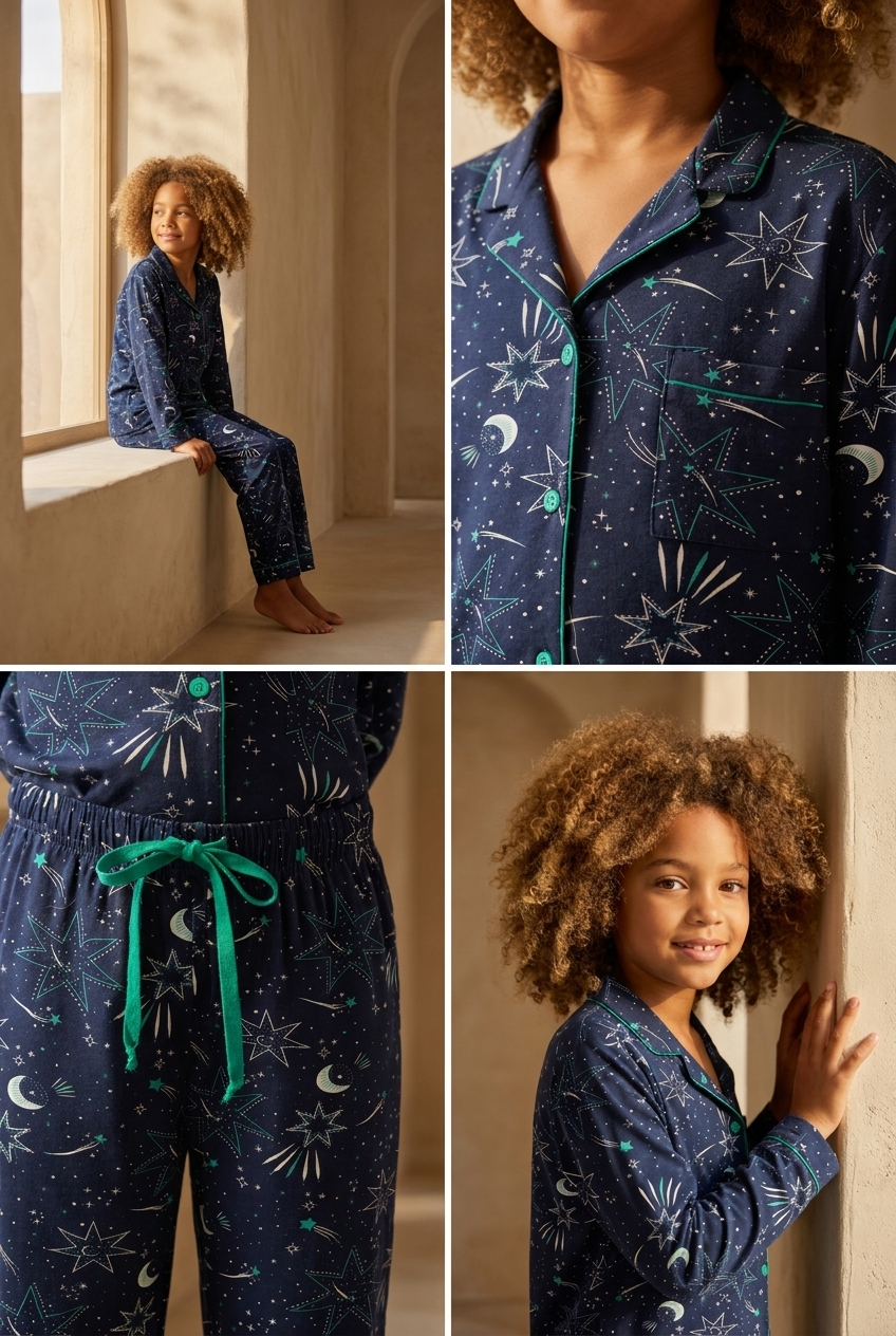Kız Çocuk Blue Harmony Pijama Takımı Lacivert